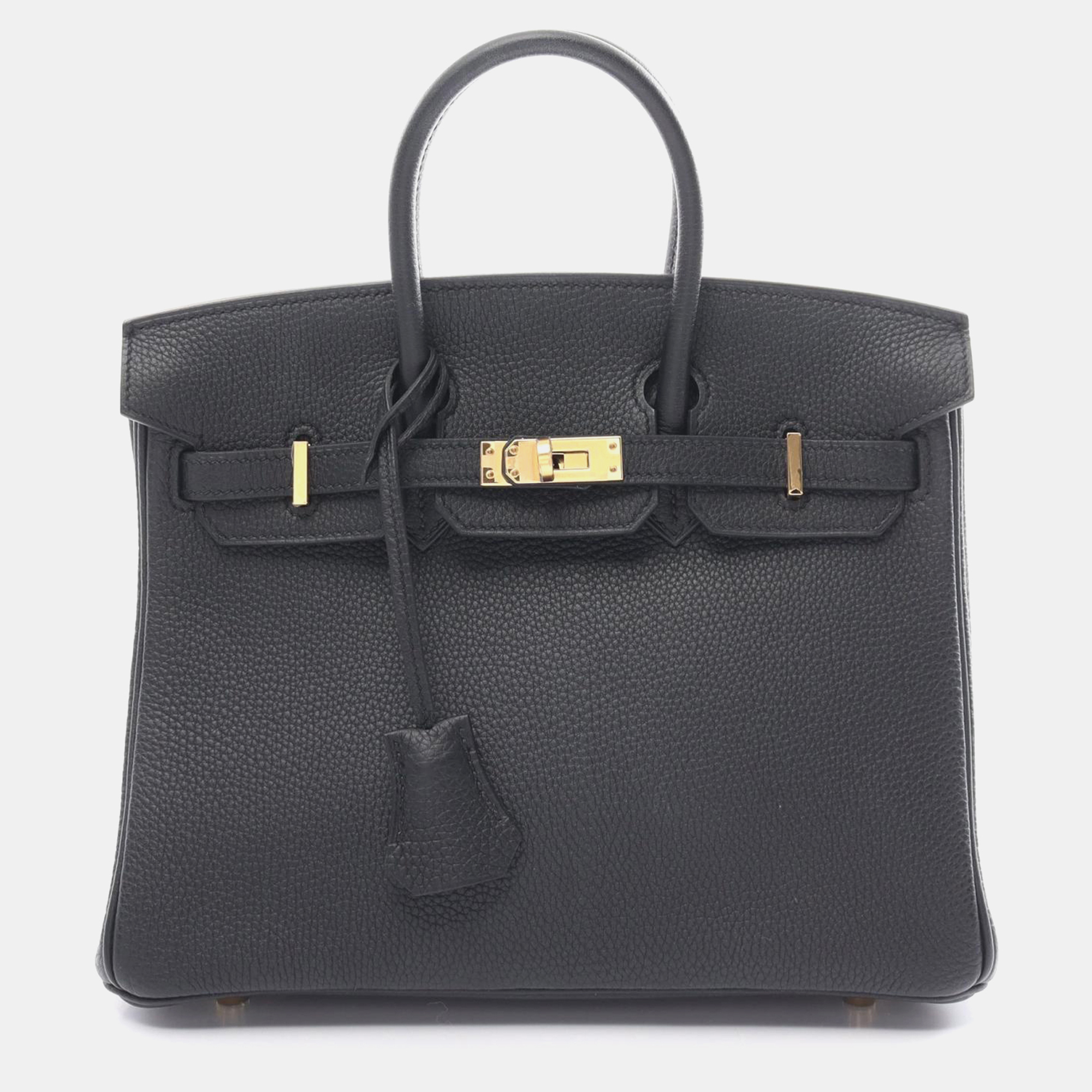 

Hermes Black Togo Leather Birkin 25 Tote Bag