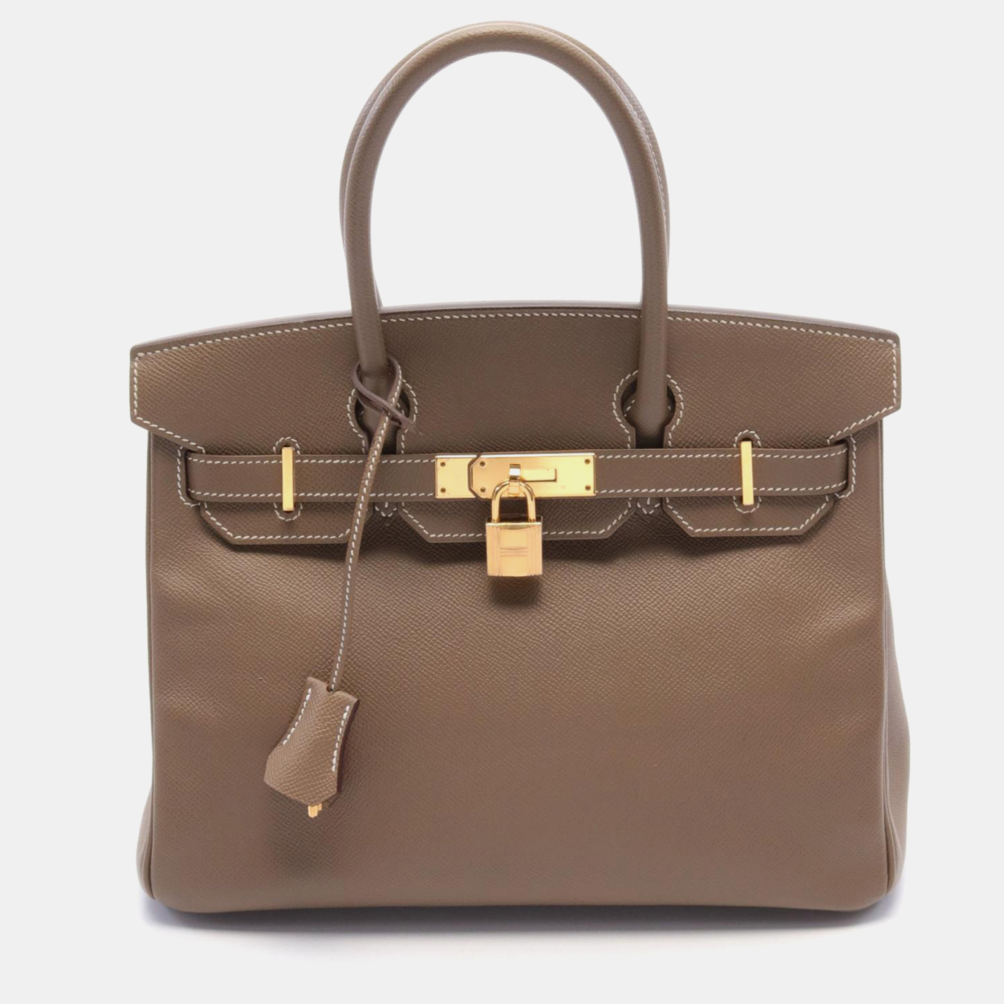 

Hermes Brown Leather Birkin 30 Tote Bag