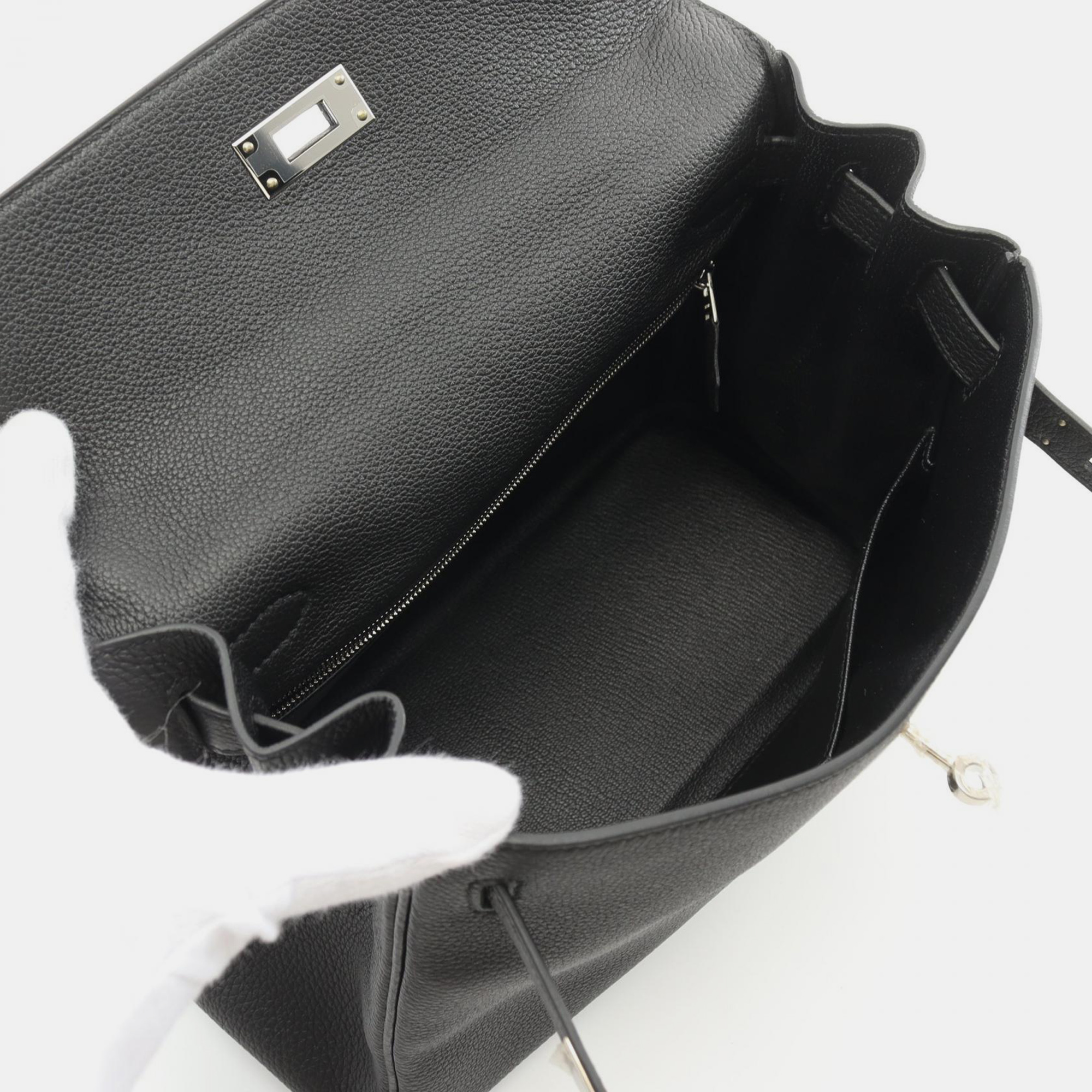 Hermes Black Togo Leather Kelly 28 Tote Bag 3