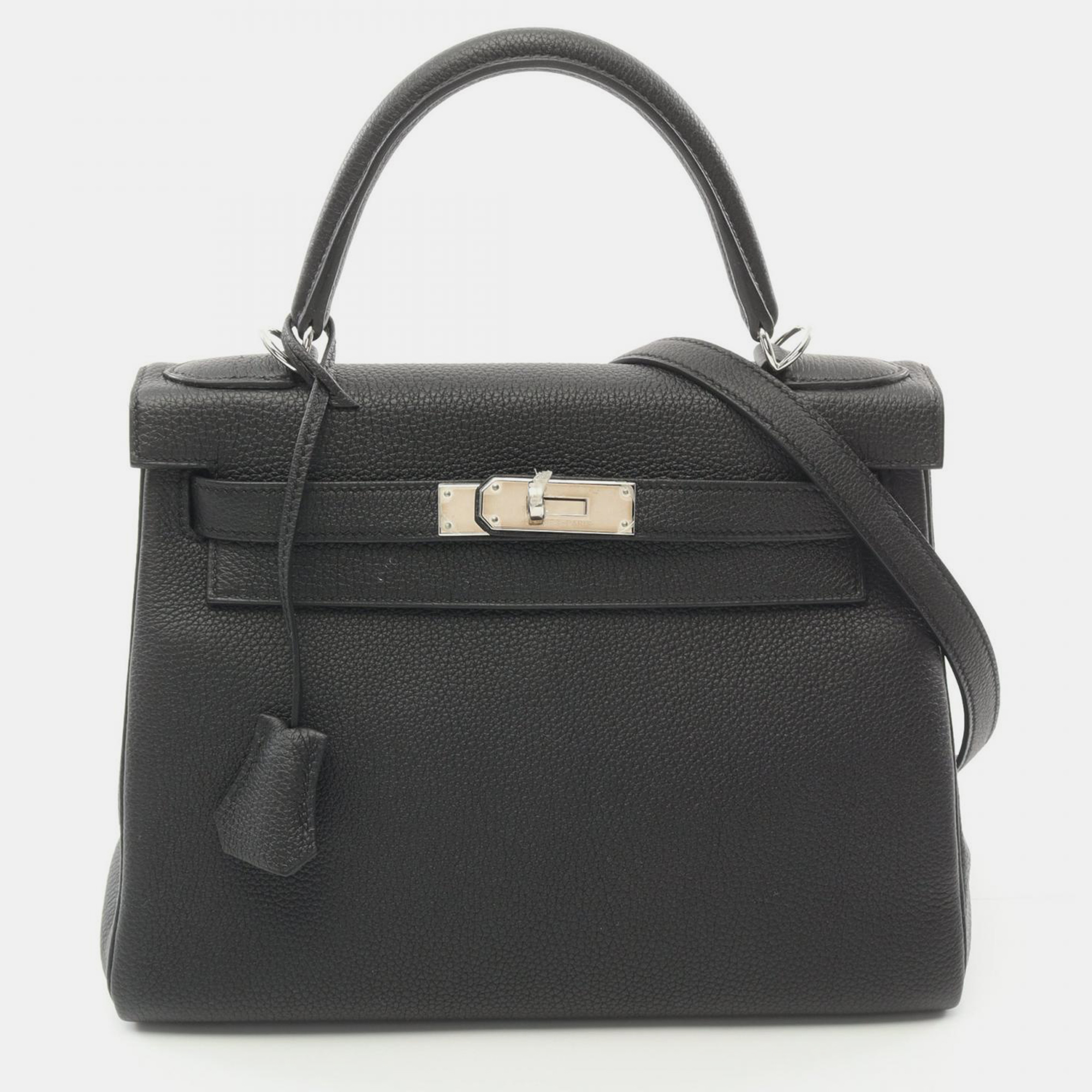 

Hermes Black Togo Leather Kelly 28 Tote Bag