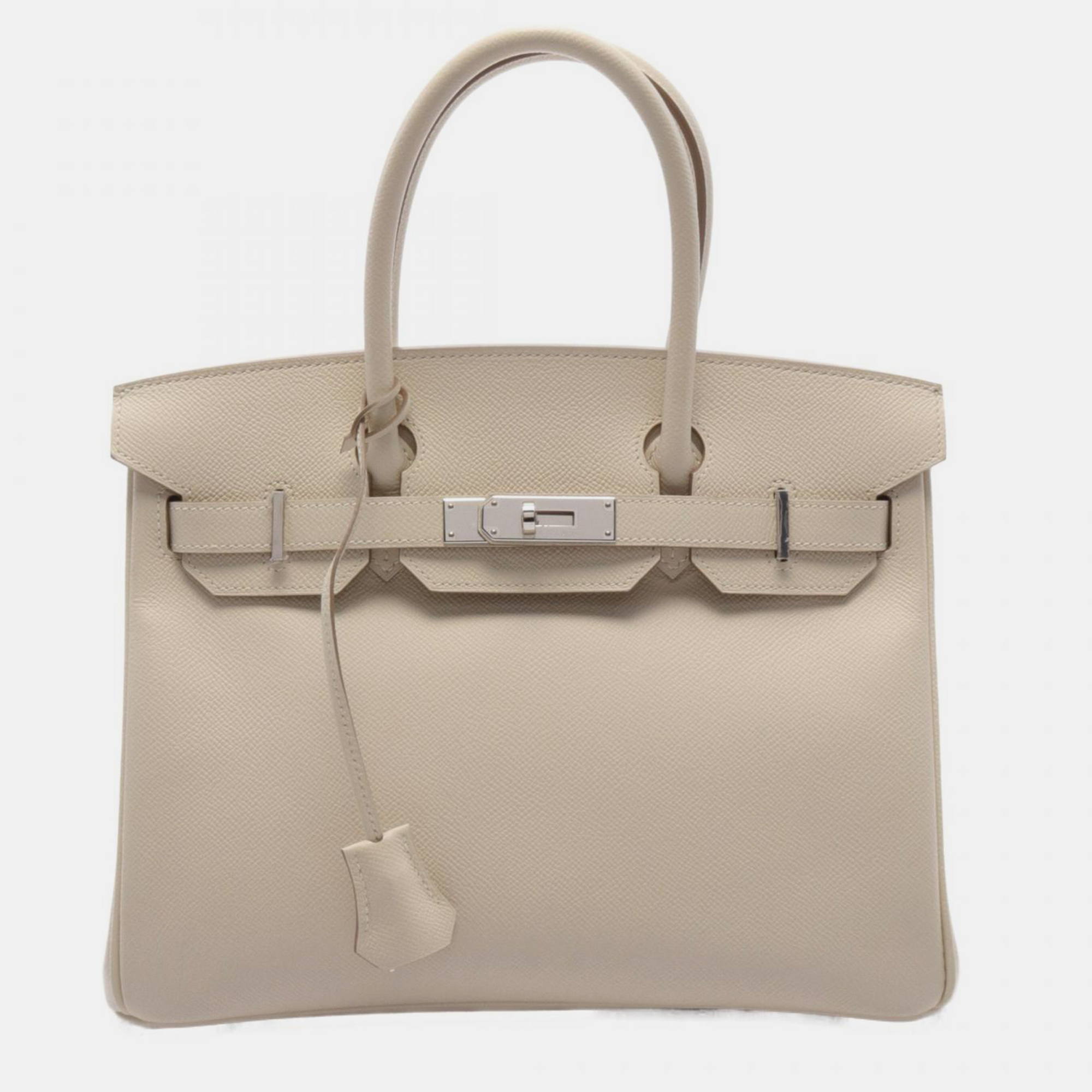 

Hermes Ivory Leather Birkin 30 Tote Bag, White