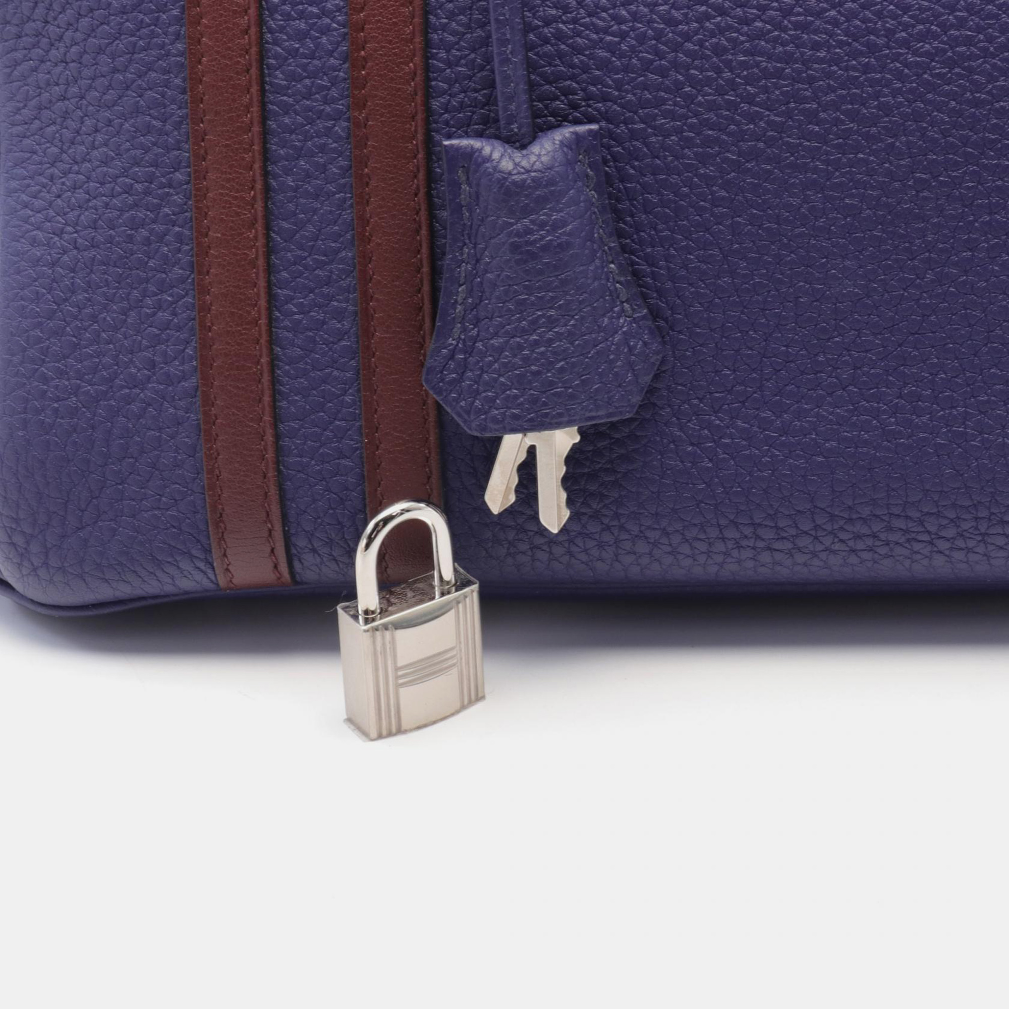 Hermes Blue Officier Leather Birkin 30 Tote Bag 3