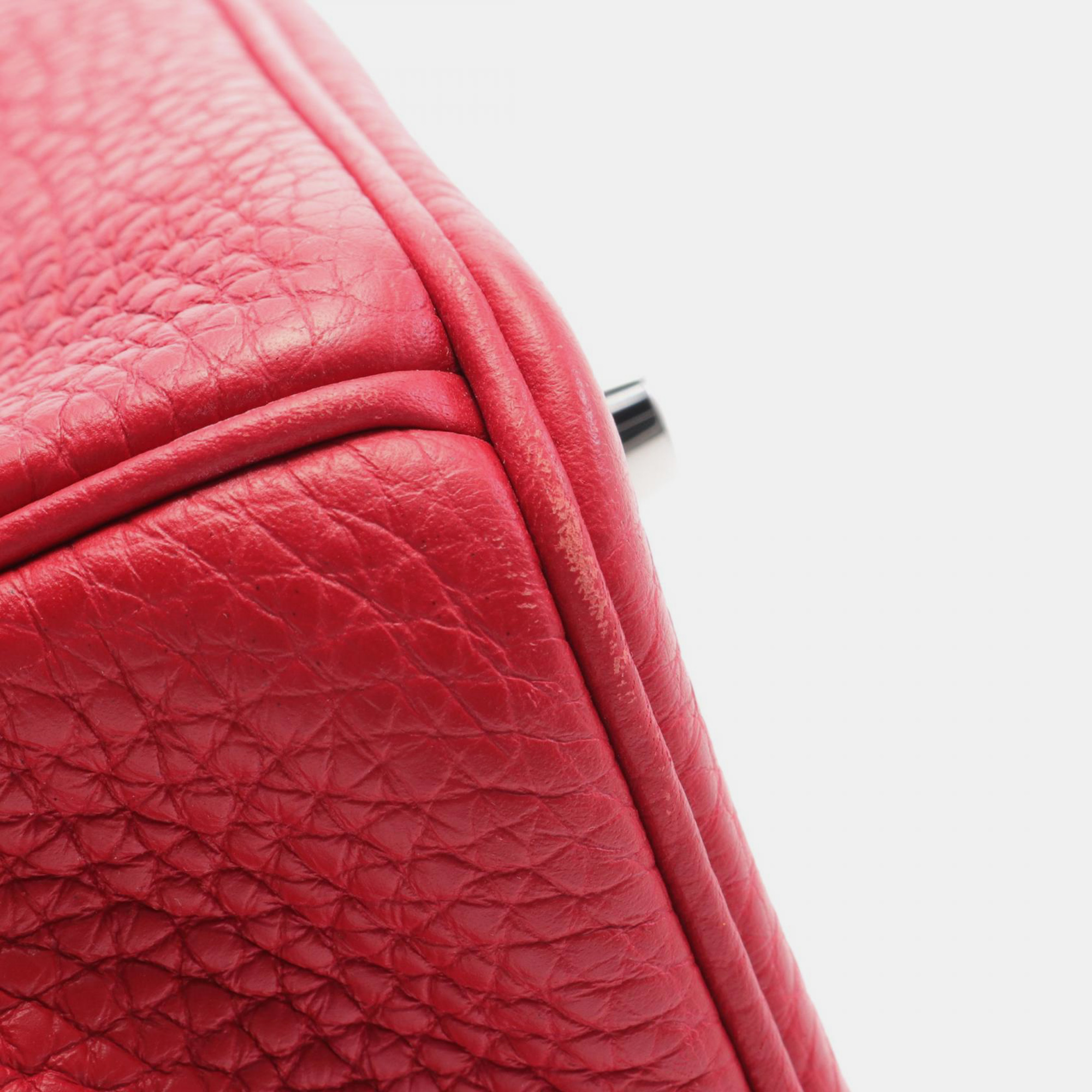 Hermes Red Verso Leather Birkin 30 Tote Bag 4