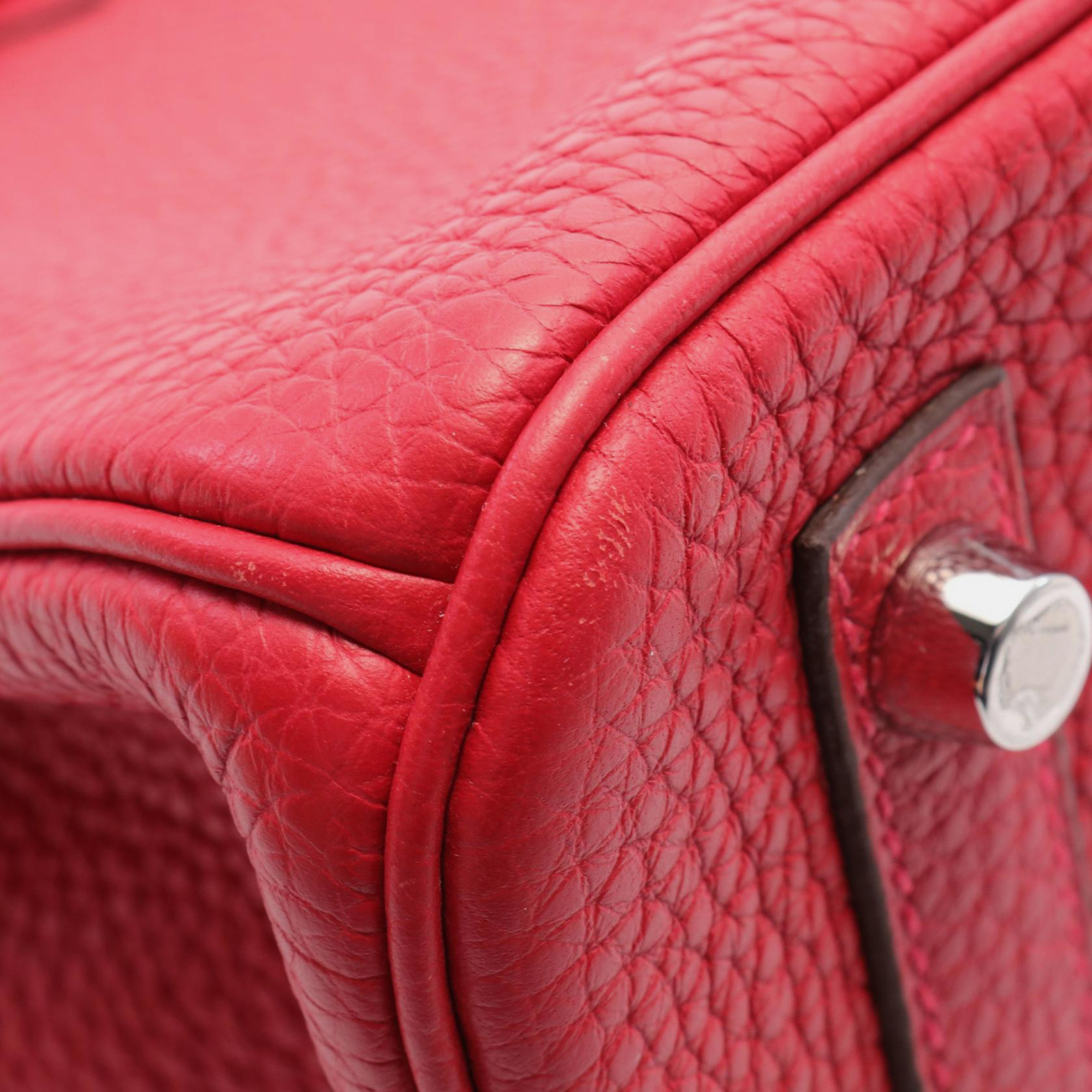 Hermes Red Verso Leather Birkin 30 Tote Bag 3