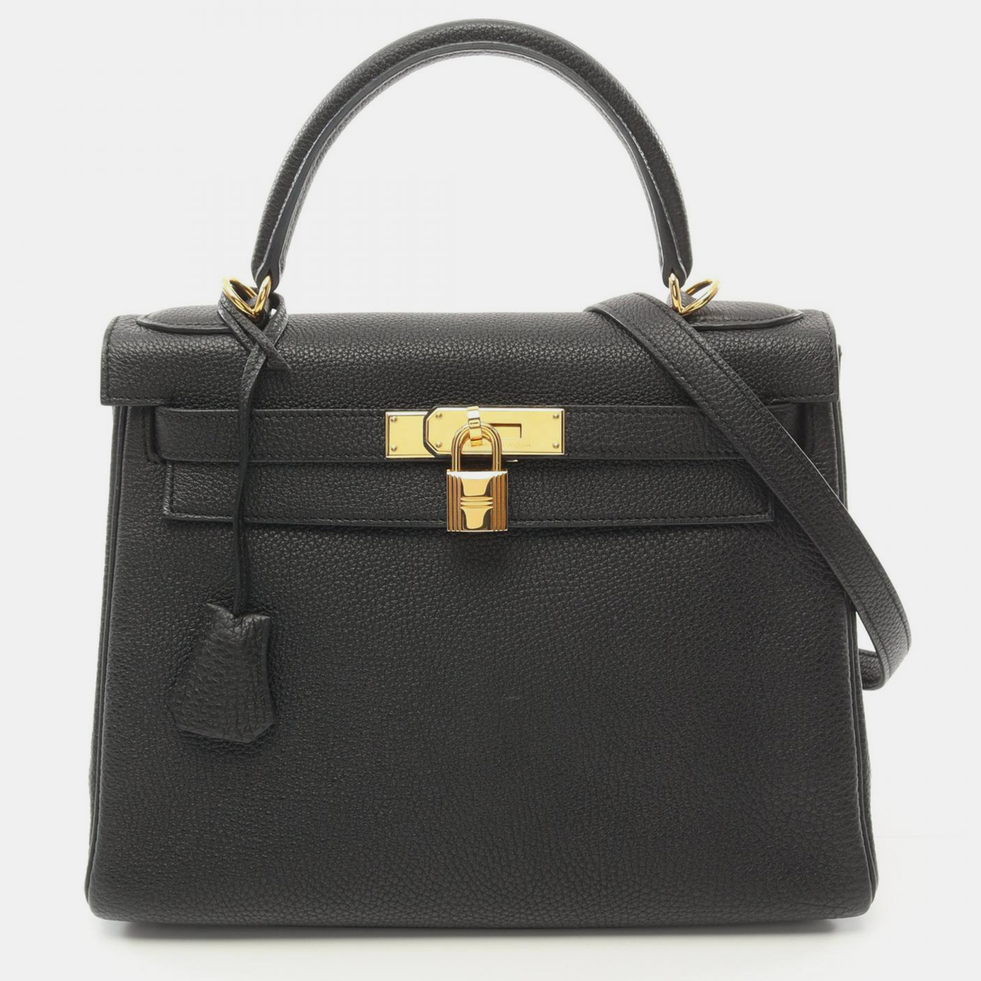 

Hermes Black Togo Leather Kelly 28 Tote Bag