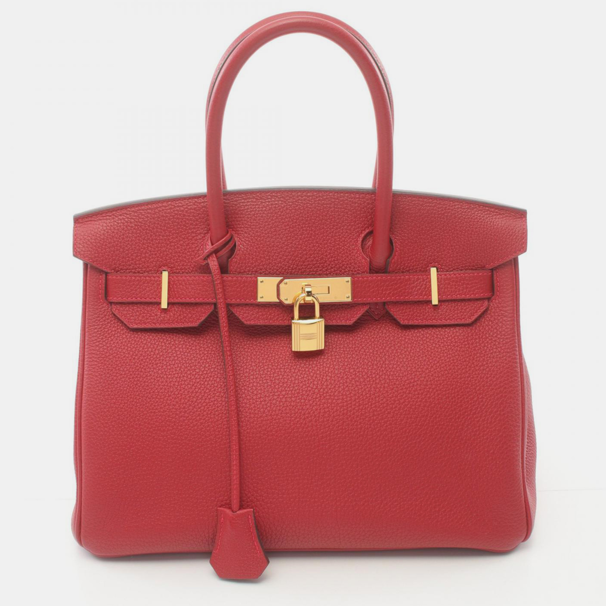 

Hermes Red Togo Leather Birkin 30 Tote Bag