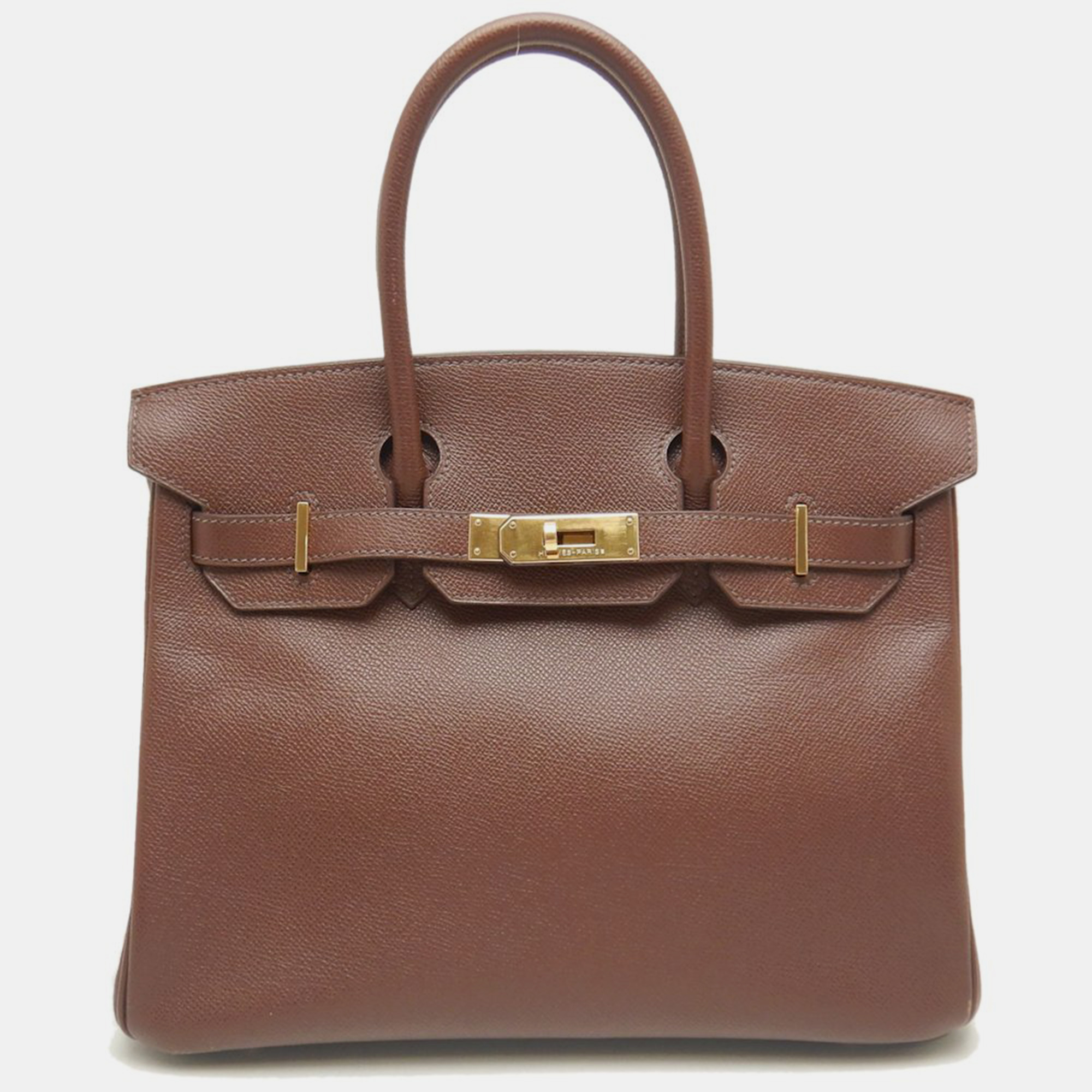 

Hermes Brown Leather Birkin 30 Tote Bag