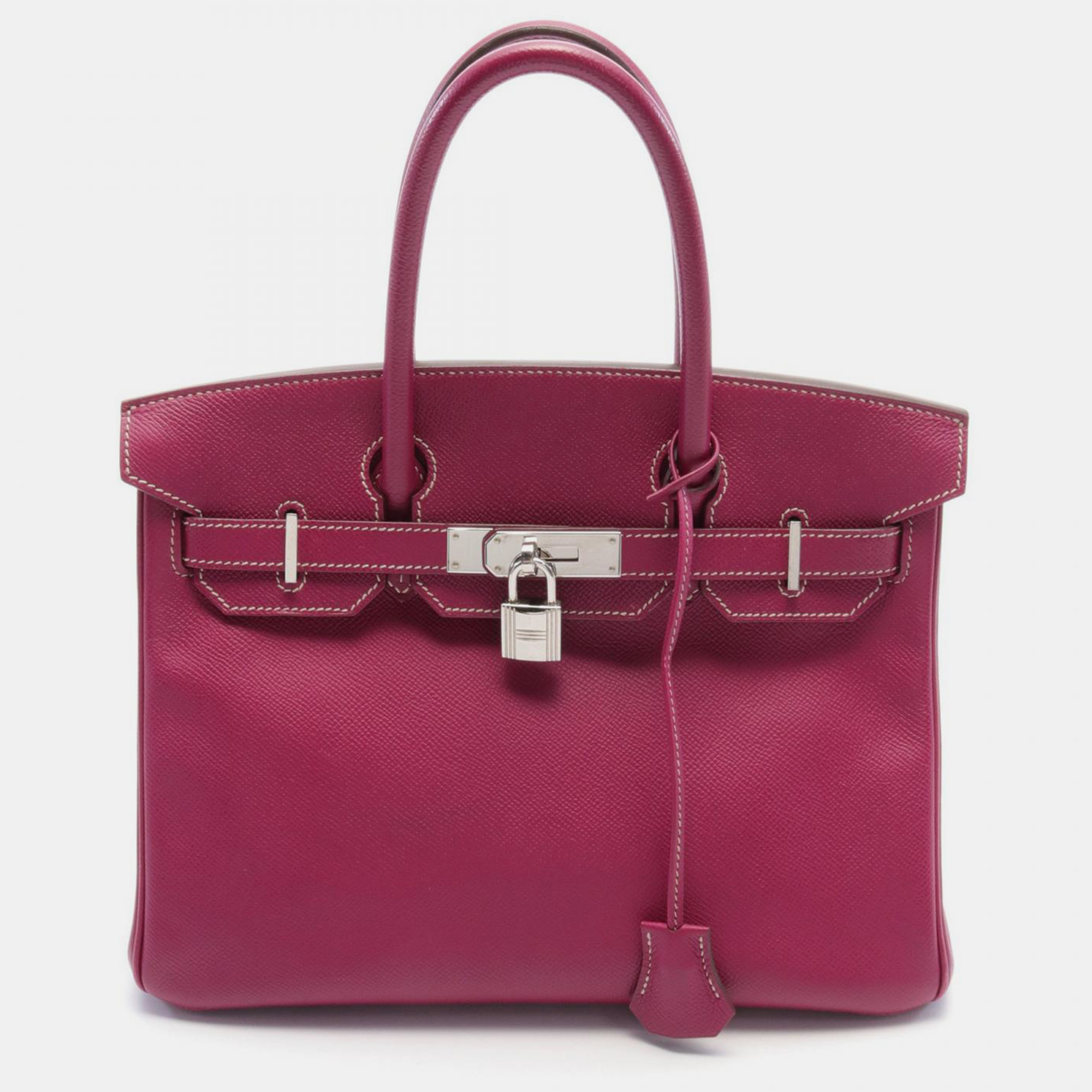 

Hermes Pink Verso Tosca Leather Candy Birkin 30 Tote Bag, Purple