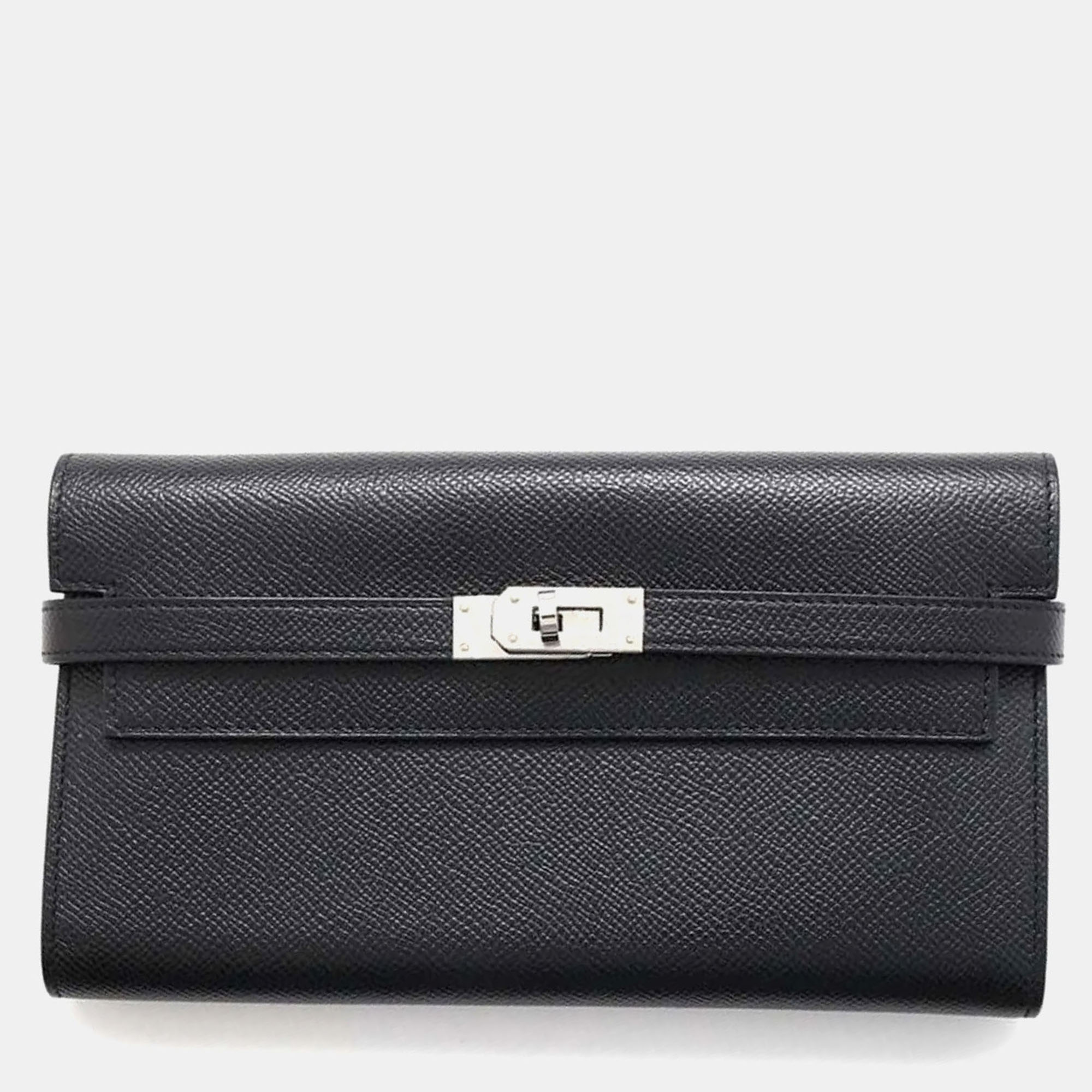 

Hermes Black Epsom Leather Kelly Long Wallet