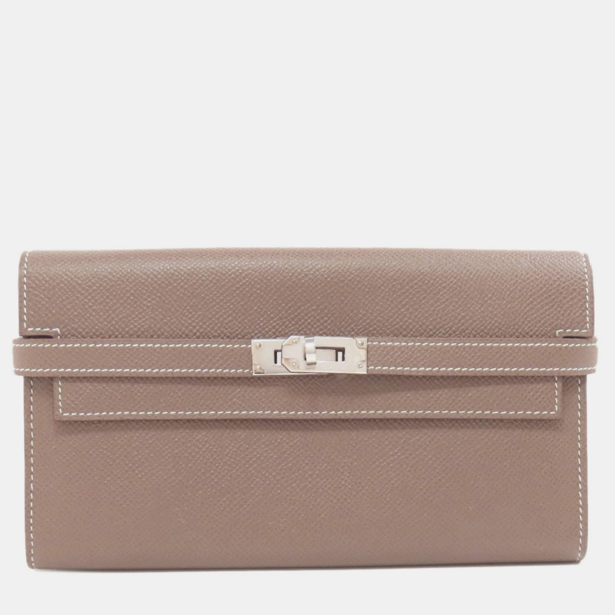 

Hermes Kelly Wallet Etoupe Long Epson, Brown