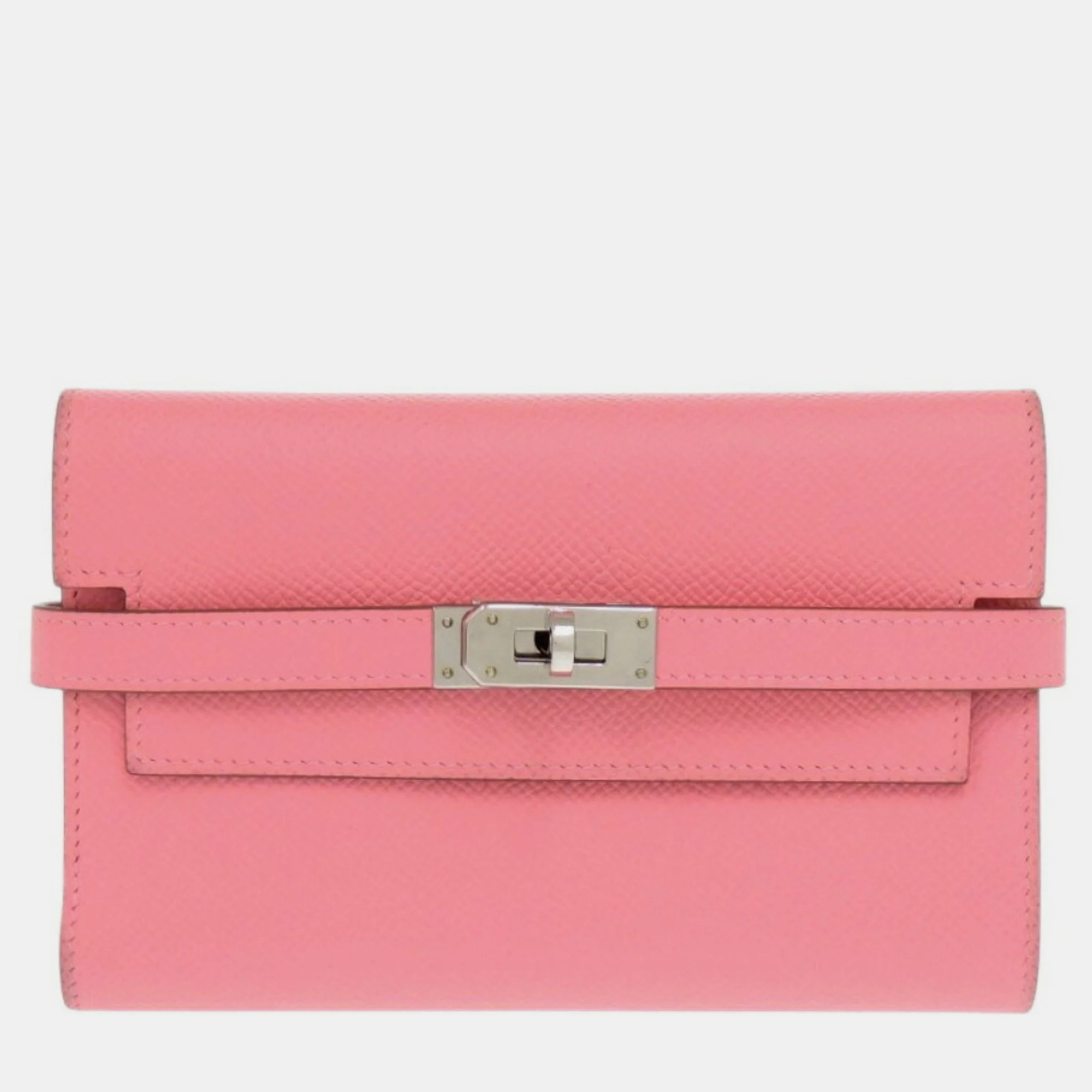 

Hermes Rose Azalee Epsom Leather Medium Kelly Wallet, Pink