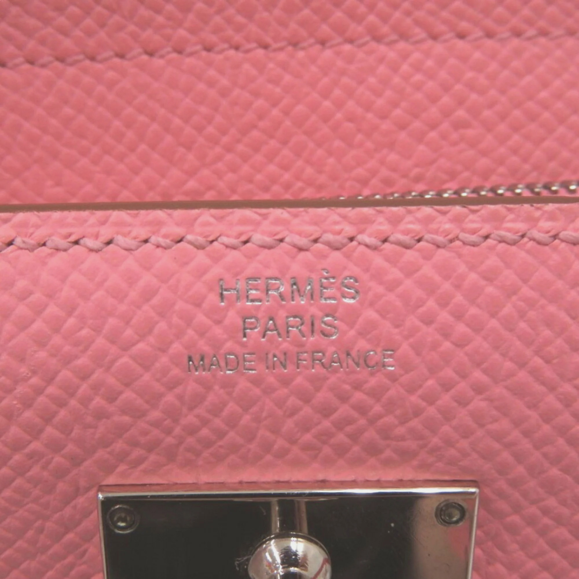 Hermes Rose Azalee Epsom Leather Medium Kelly Wallet 