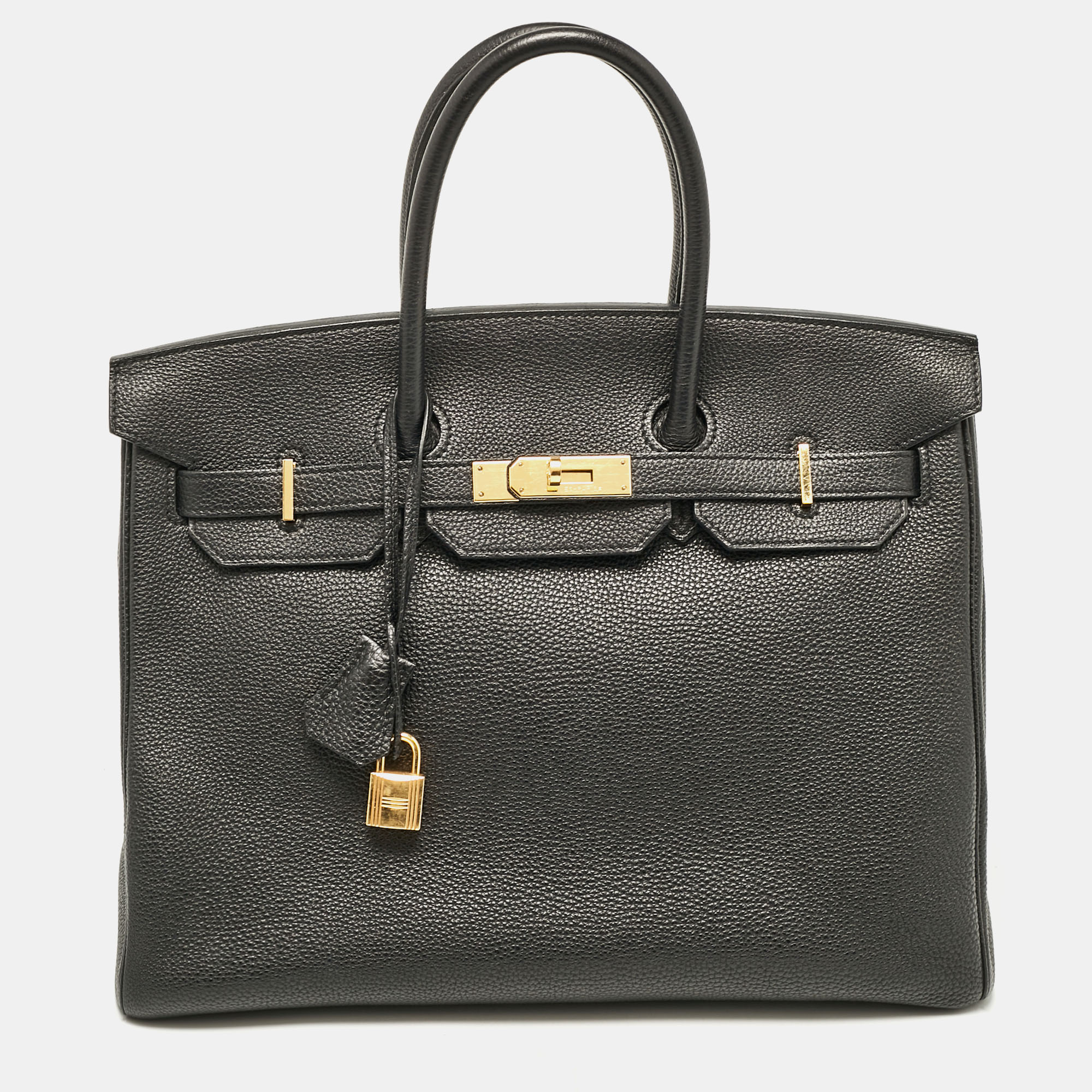 

Hermes Noir Togo Leather Gold Finish Birkin 35 Bag, Black