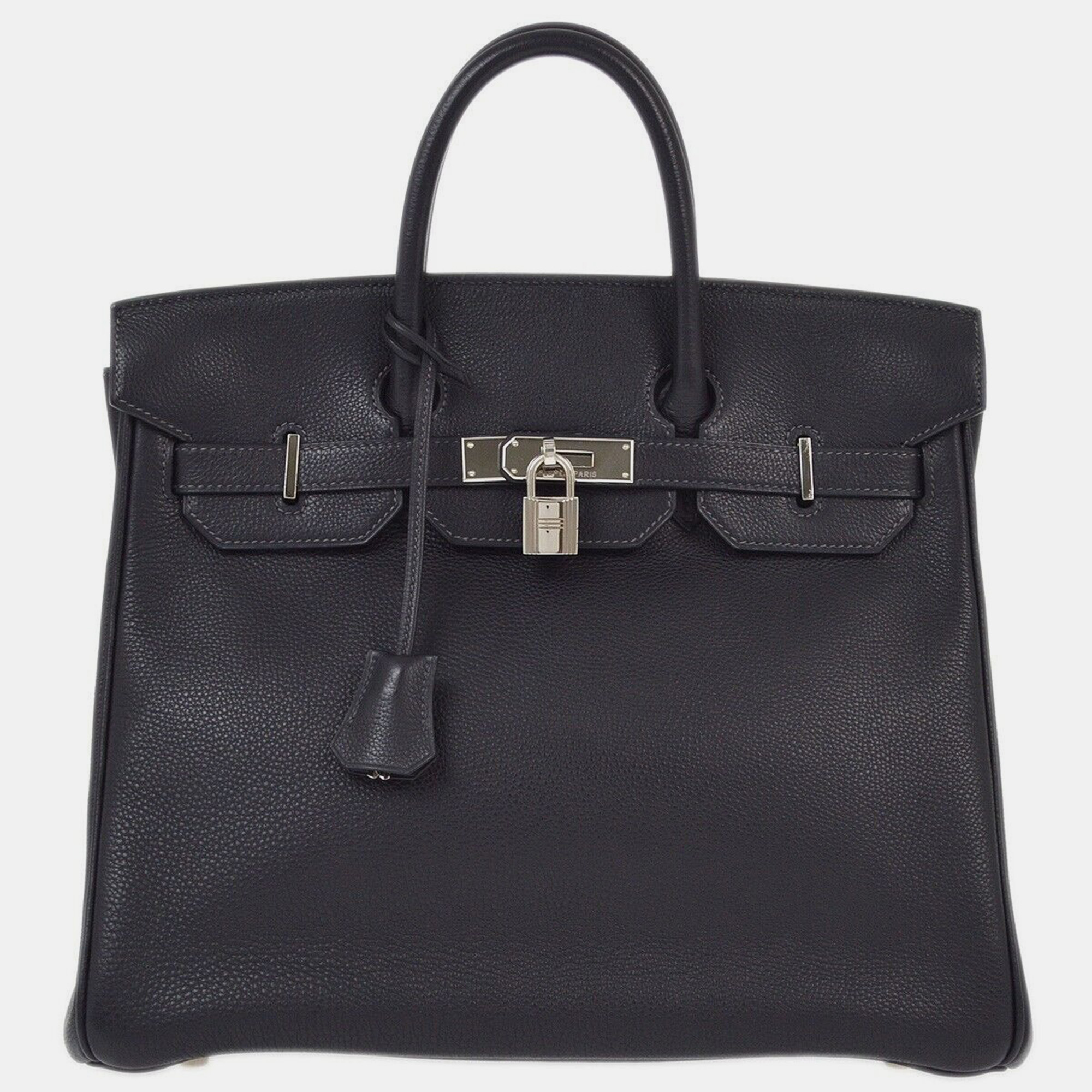 

Hermes Black Togo Haut A Courroies 32 Handbag