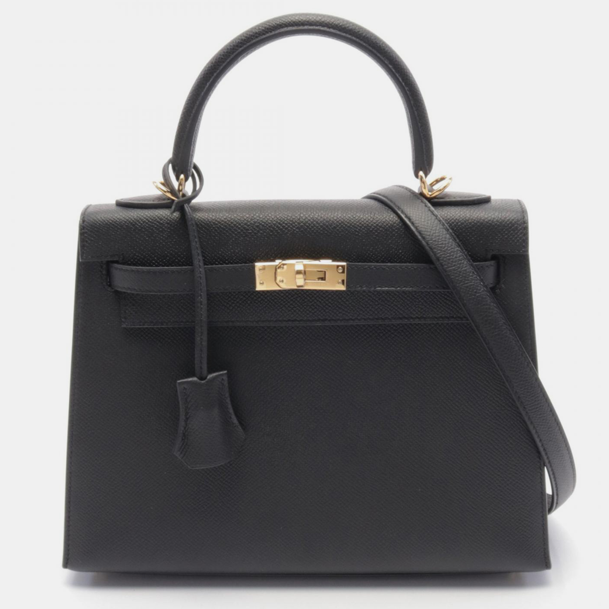 

Hermes Black Epsom Leather Kelly 25 Handbag