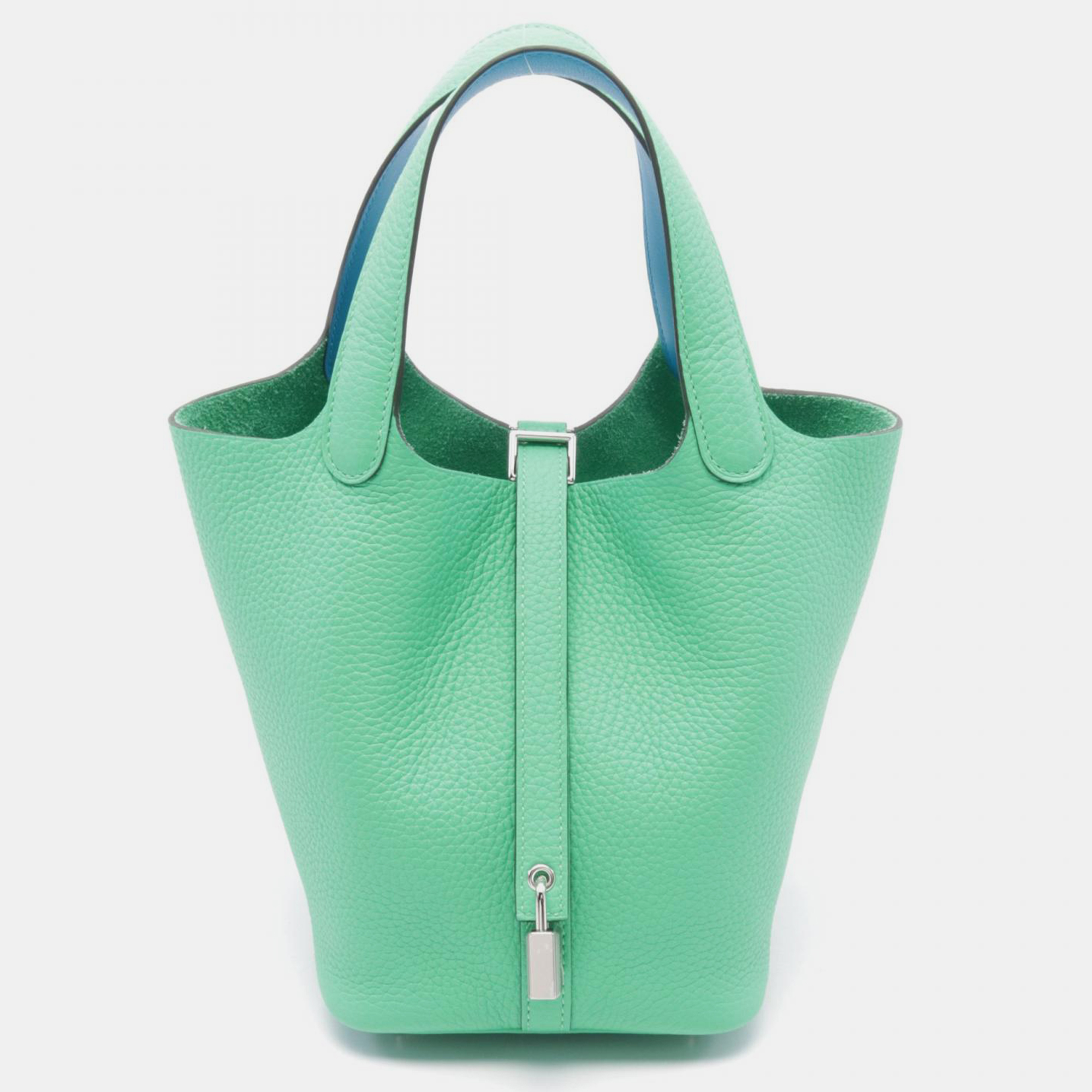 

Hermes Green/Blue Leather Picotin Lock PM Handbag