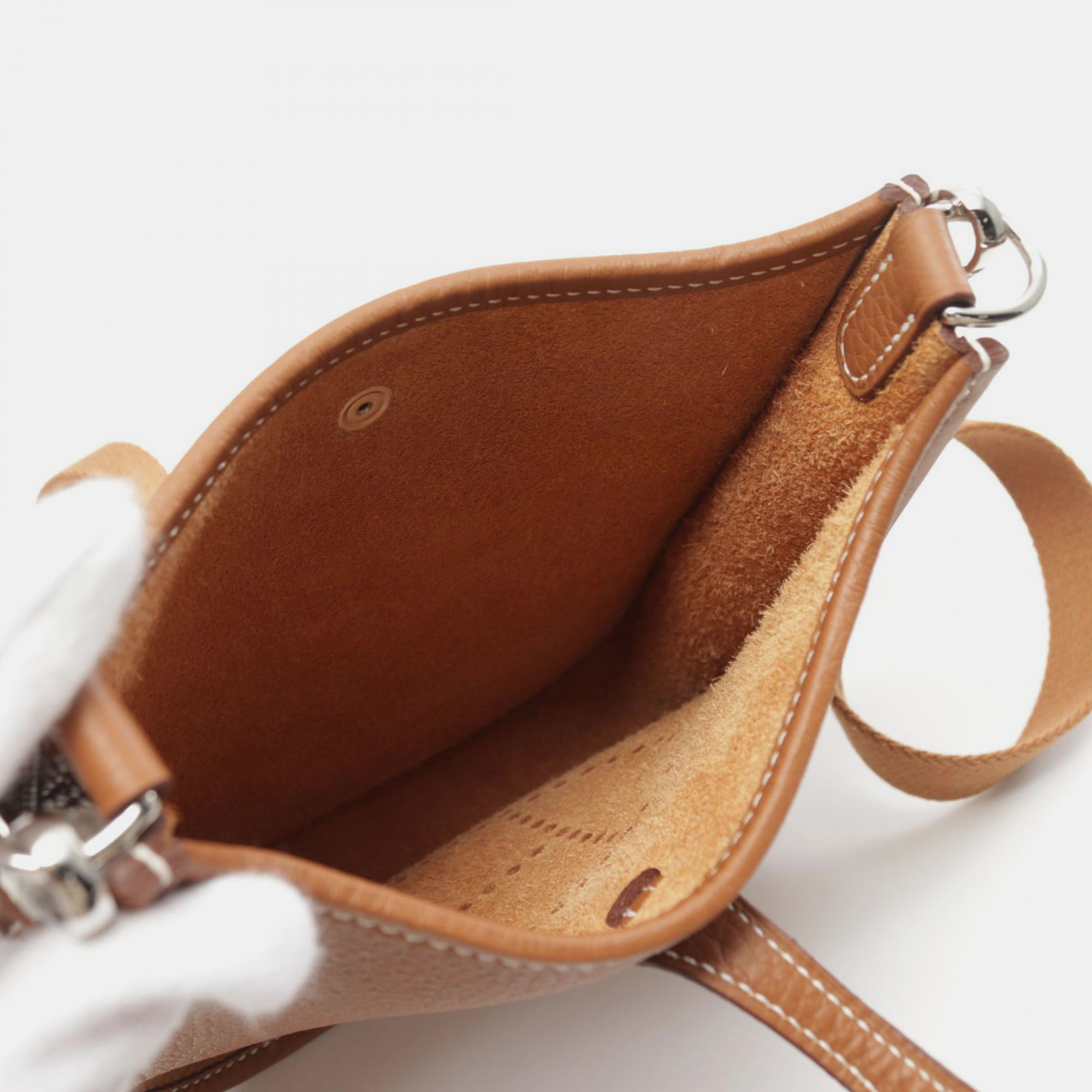 Hermes Brown  Leather Evelyne TPM Crossbody Bag 