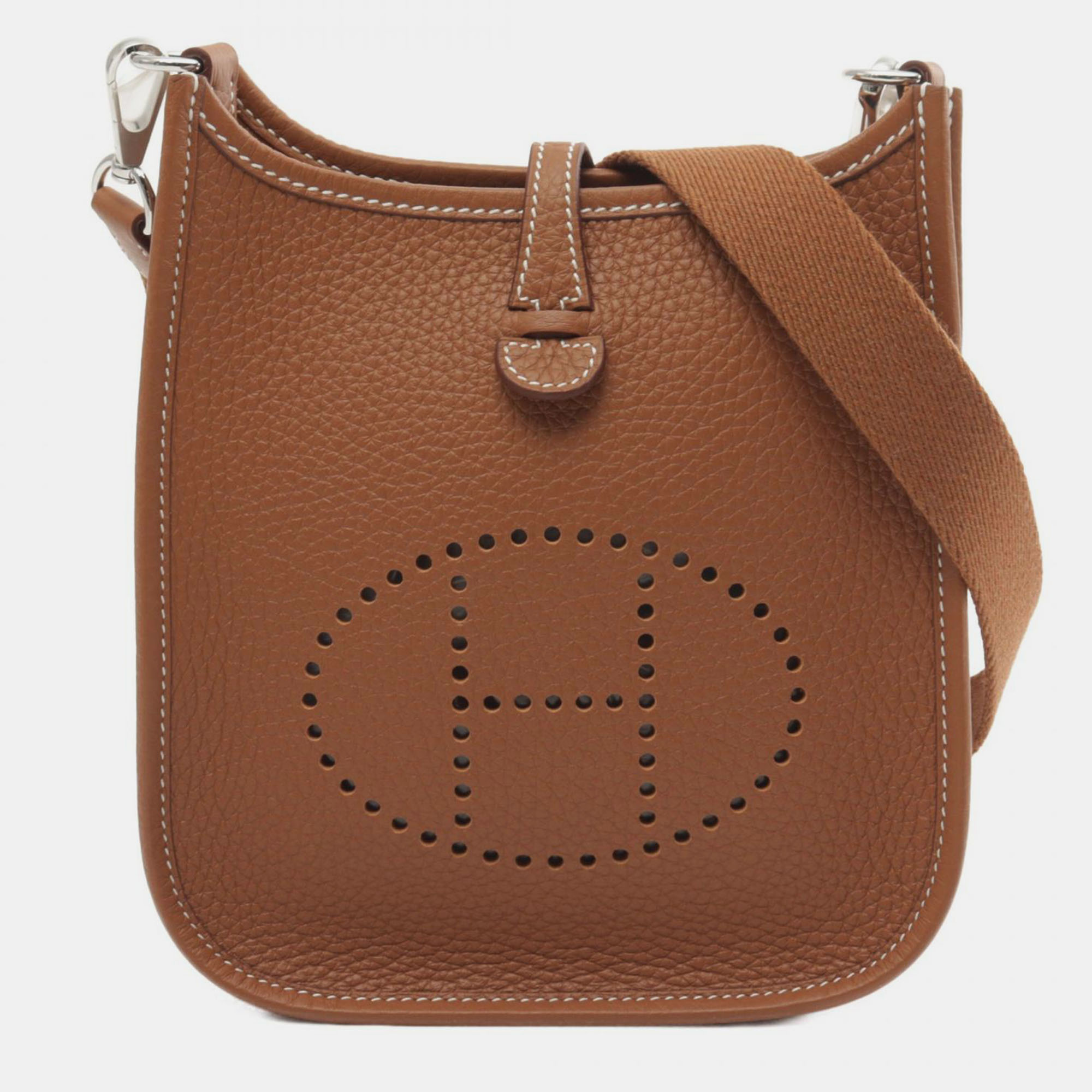 

Hermes Brown Leather Evelyne TPM Crossbody Bag