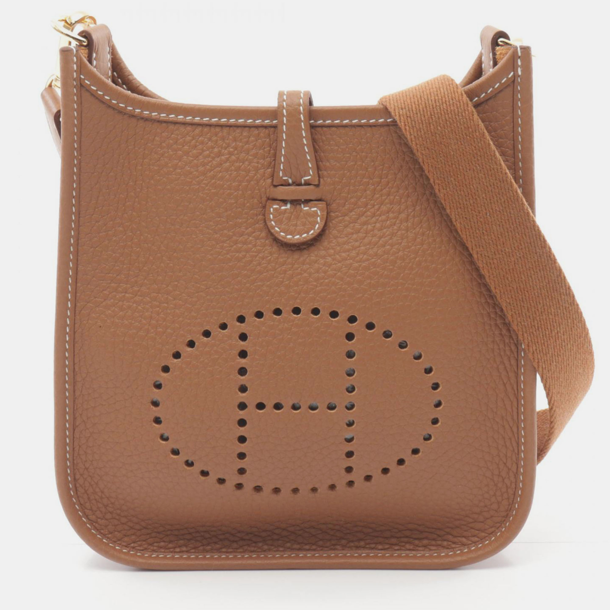 

Hermes Brown Leather Evelyne TPM Crossbody Bag