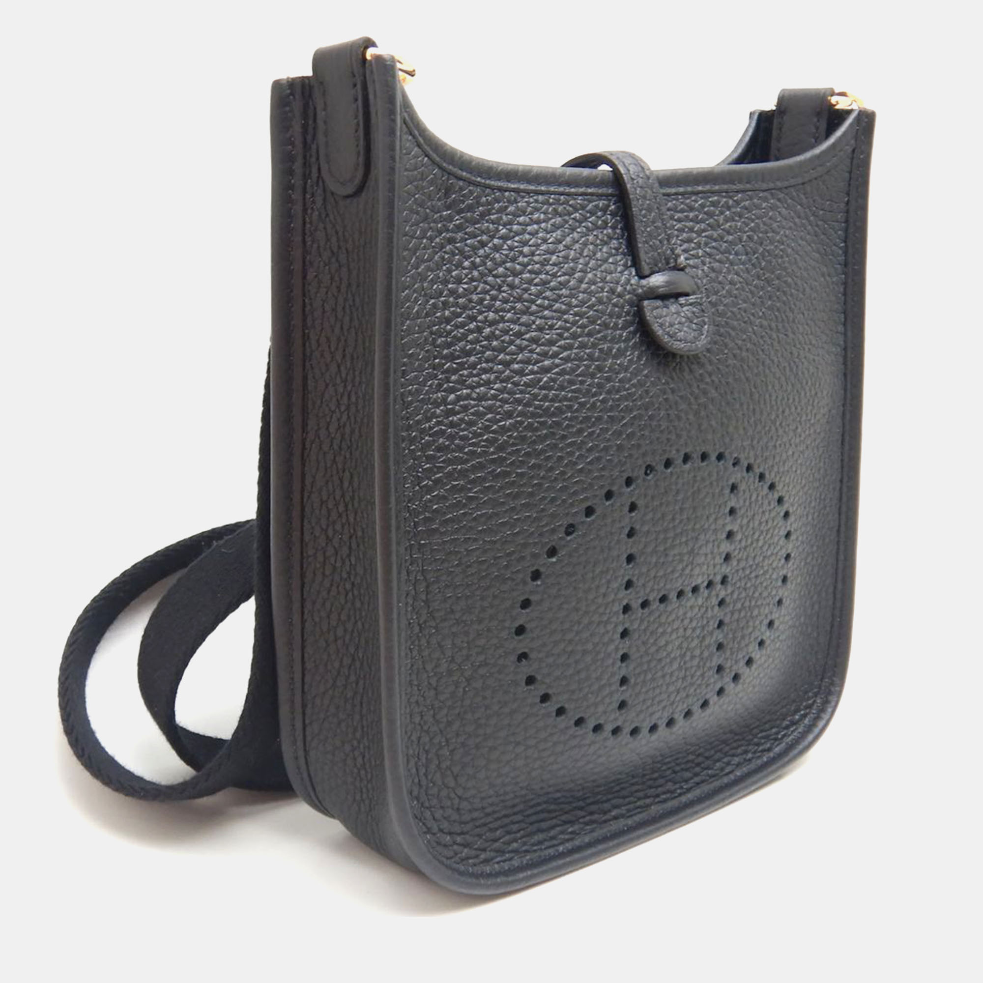 Hermes Black  Leather Evelyne TPM Crossbody Bag 