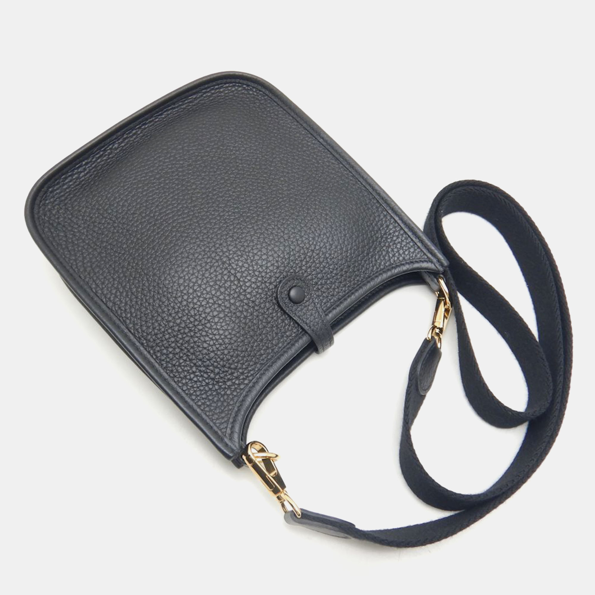 Hermes Black  Leather Evelyne TPM Crossbody Bag 