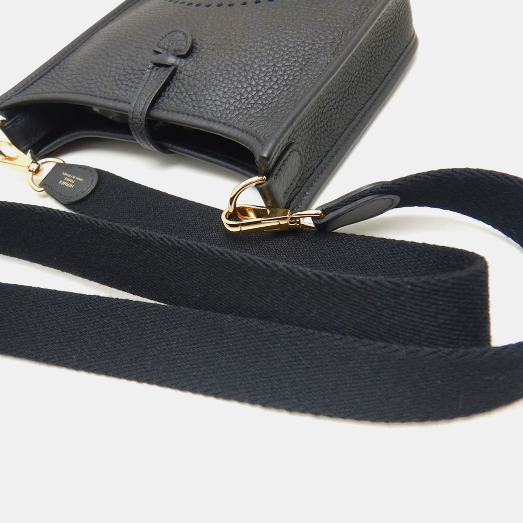 Hermes Black  Leather Evelyne TPM Crossbody Bag 