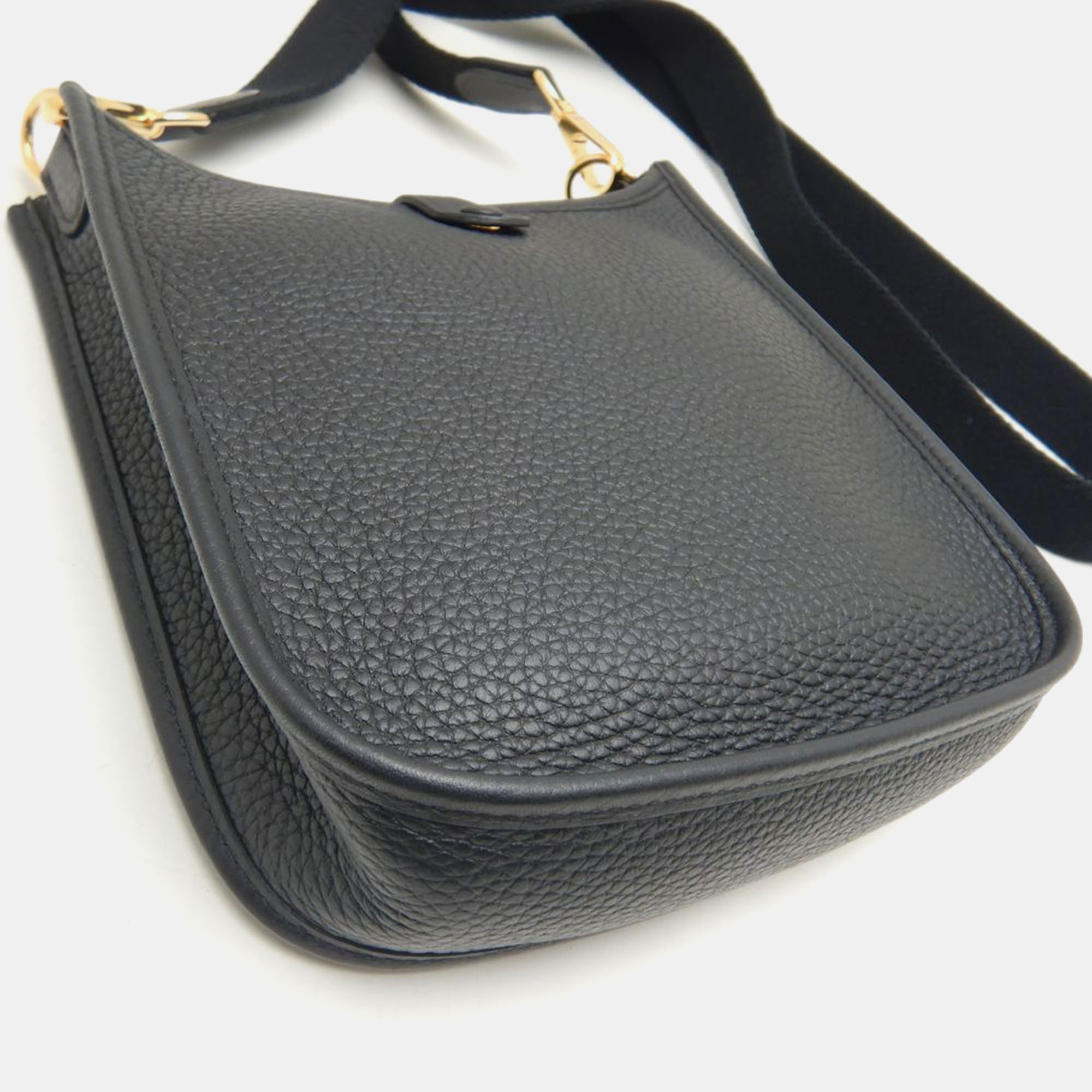 Hermes Black  Leather Evelyne TPM Crossbody Bag 
