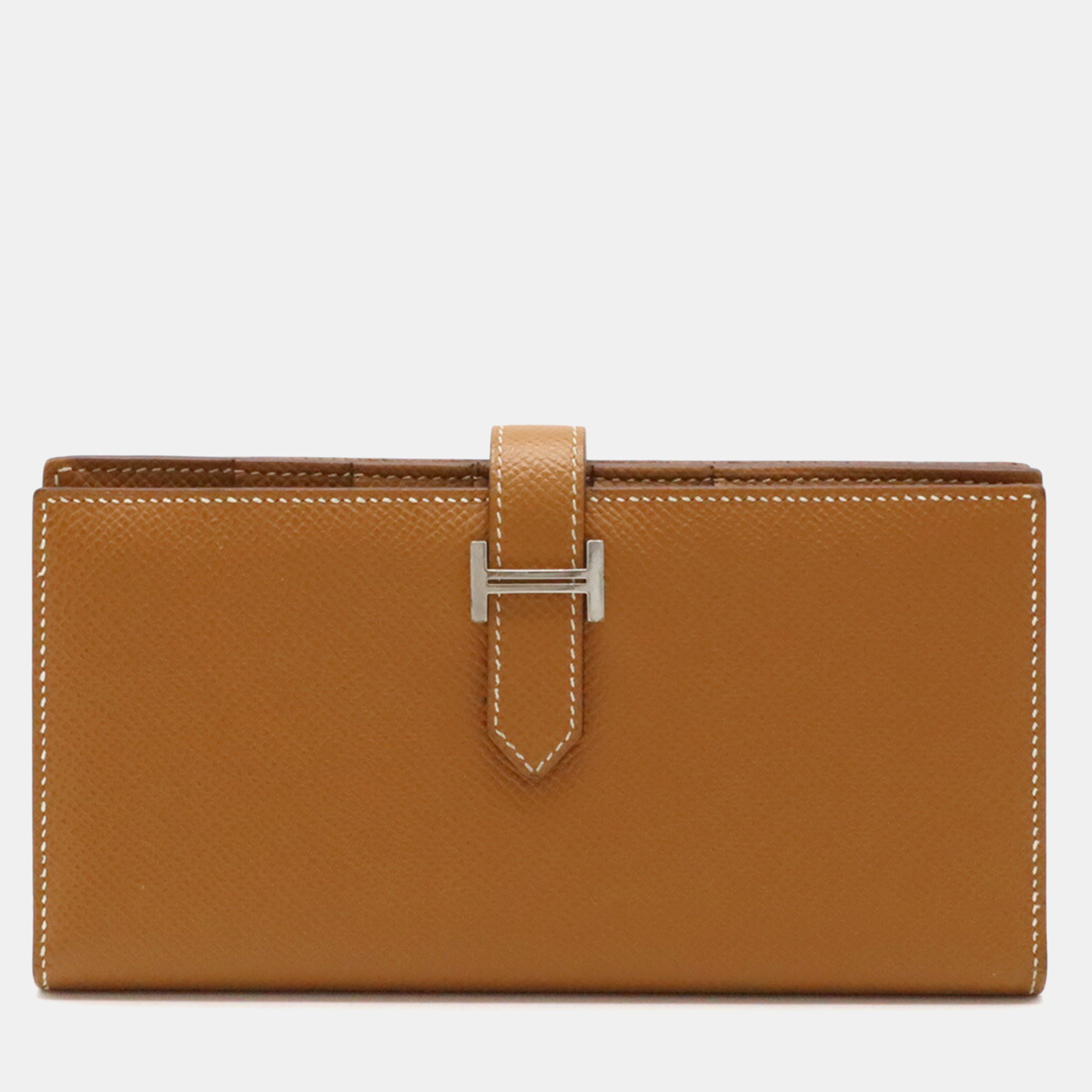 

Hermes Gold Leather Bearn Souffle Wallet