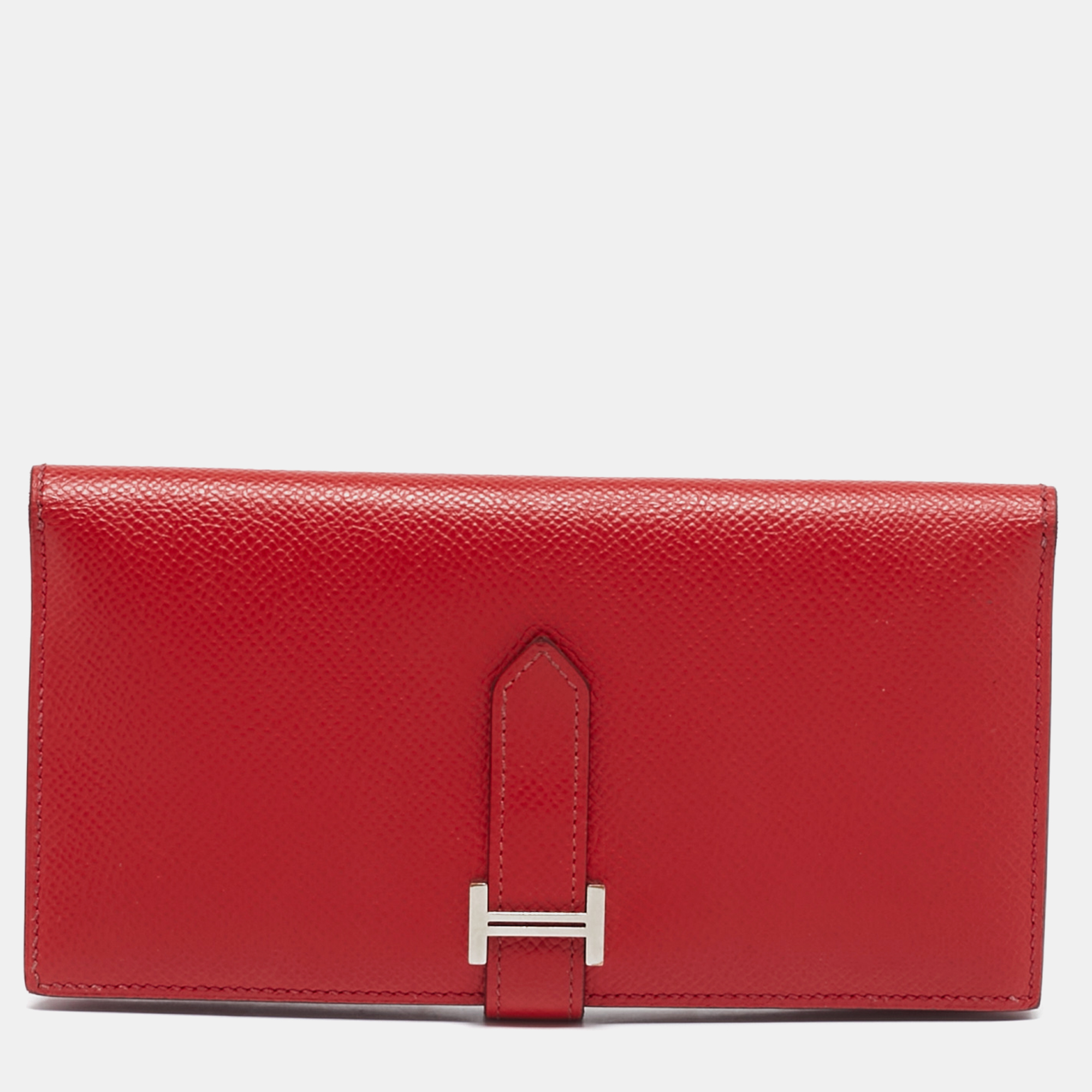 

Hermes Rouge Vif Epsom Leather Bearn Gusset Wallet, Red