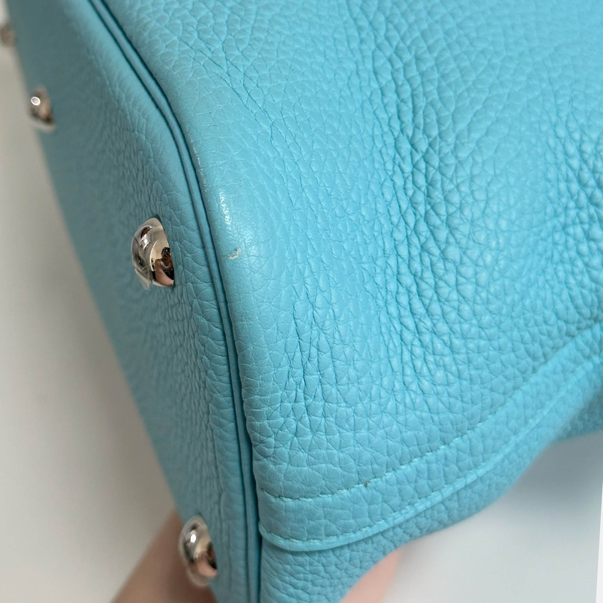 Hermes Blue Togo Leather Bolide 31 Bag 