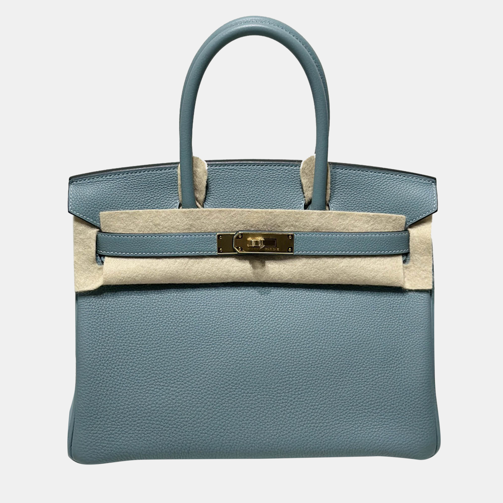 

Hermes sky blue Togo leather birkin 30 bag