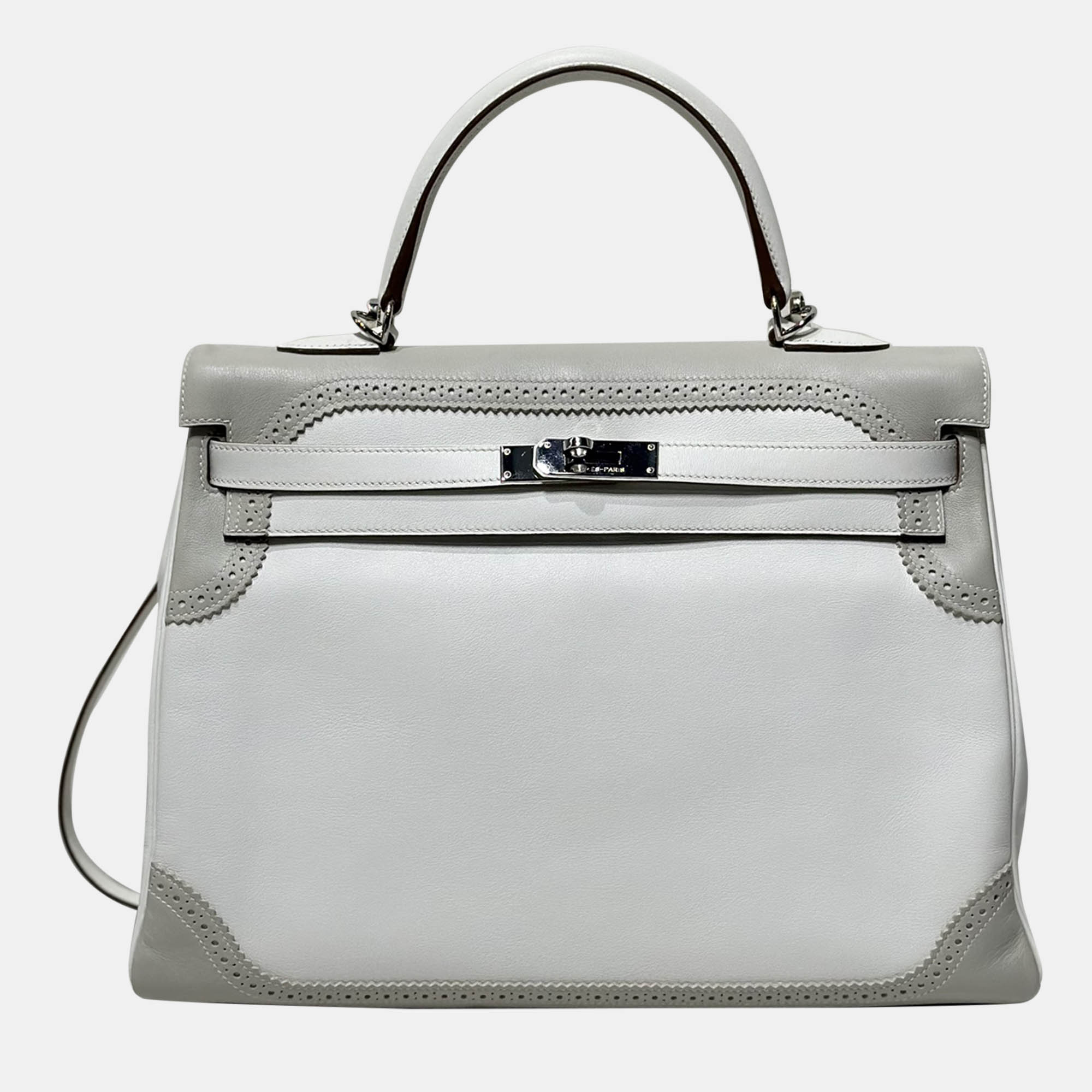 

Hermes pearl gray Swift leather Kelly 35 bag, Grey