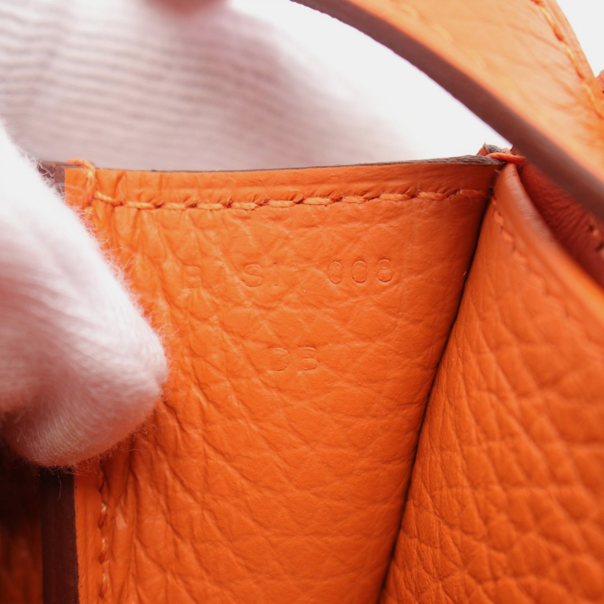 Hermes Orange Leather Arzan 25 Handbag 