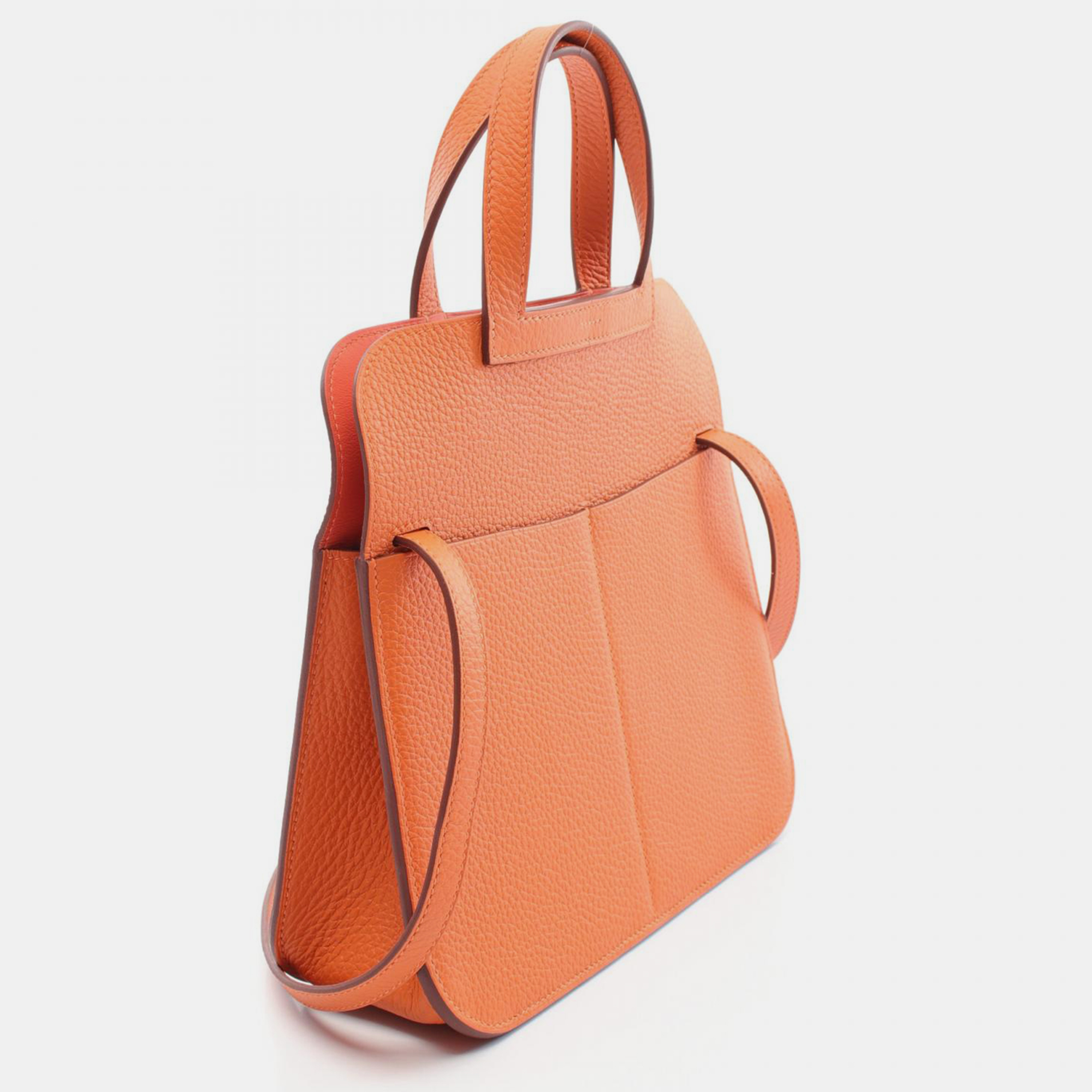 Hermes Orange Leather Arzan 25 Handbag 