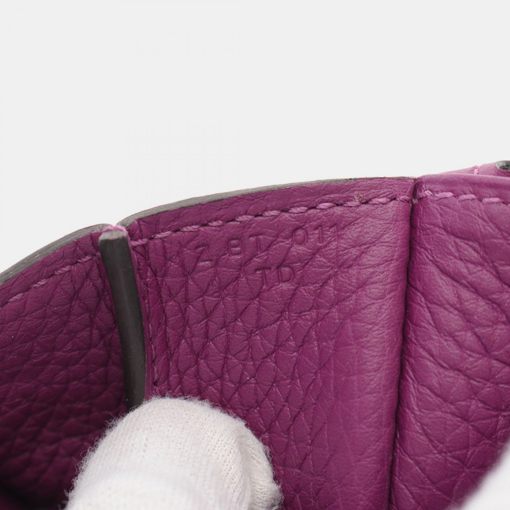 Hermes Purple Leather Arzan 25 Handbag 