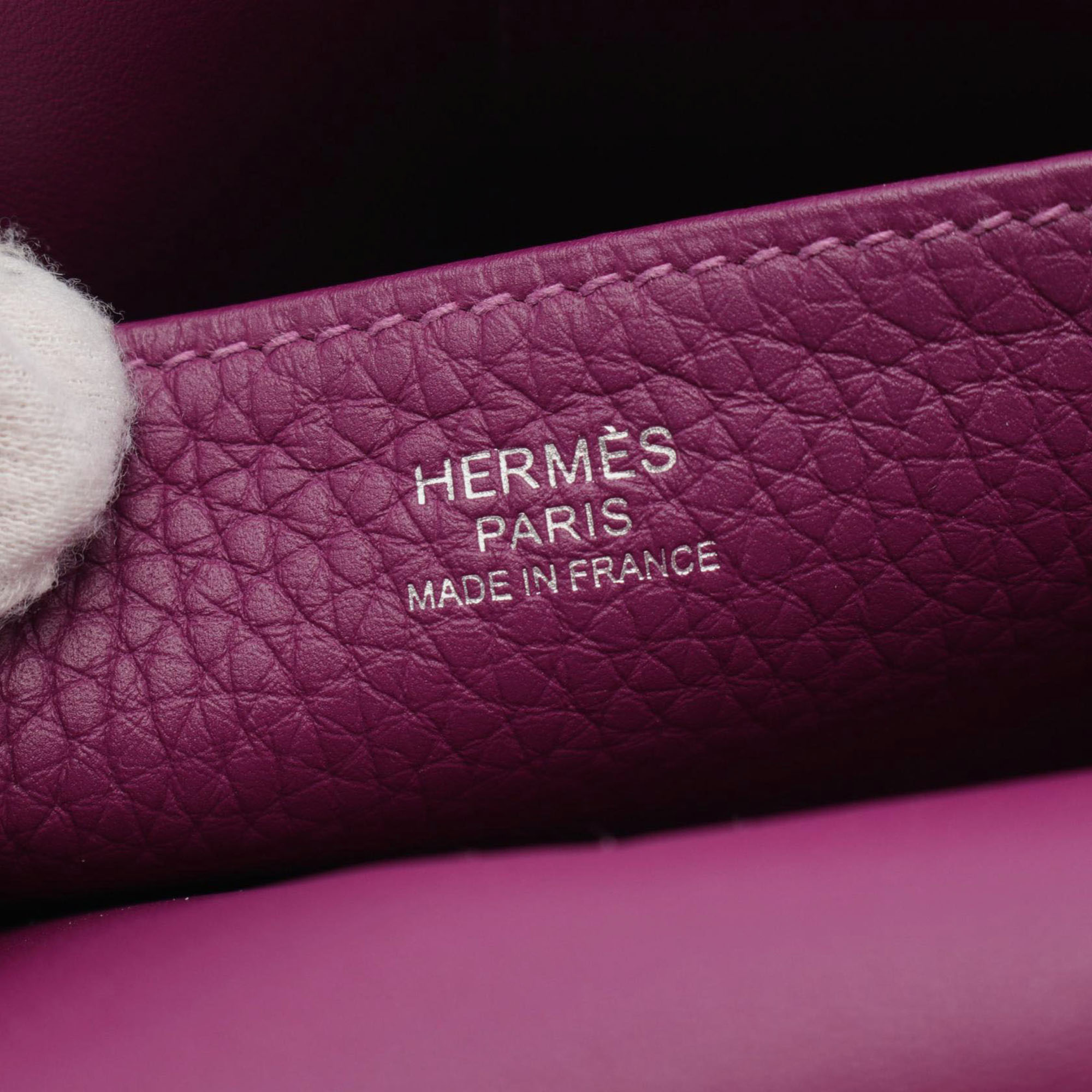 Hermes Purple Leather Arzan 25 Handbag 