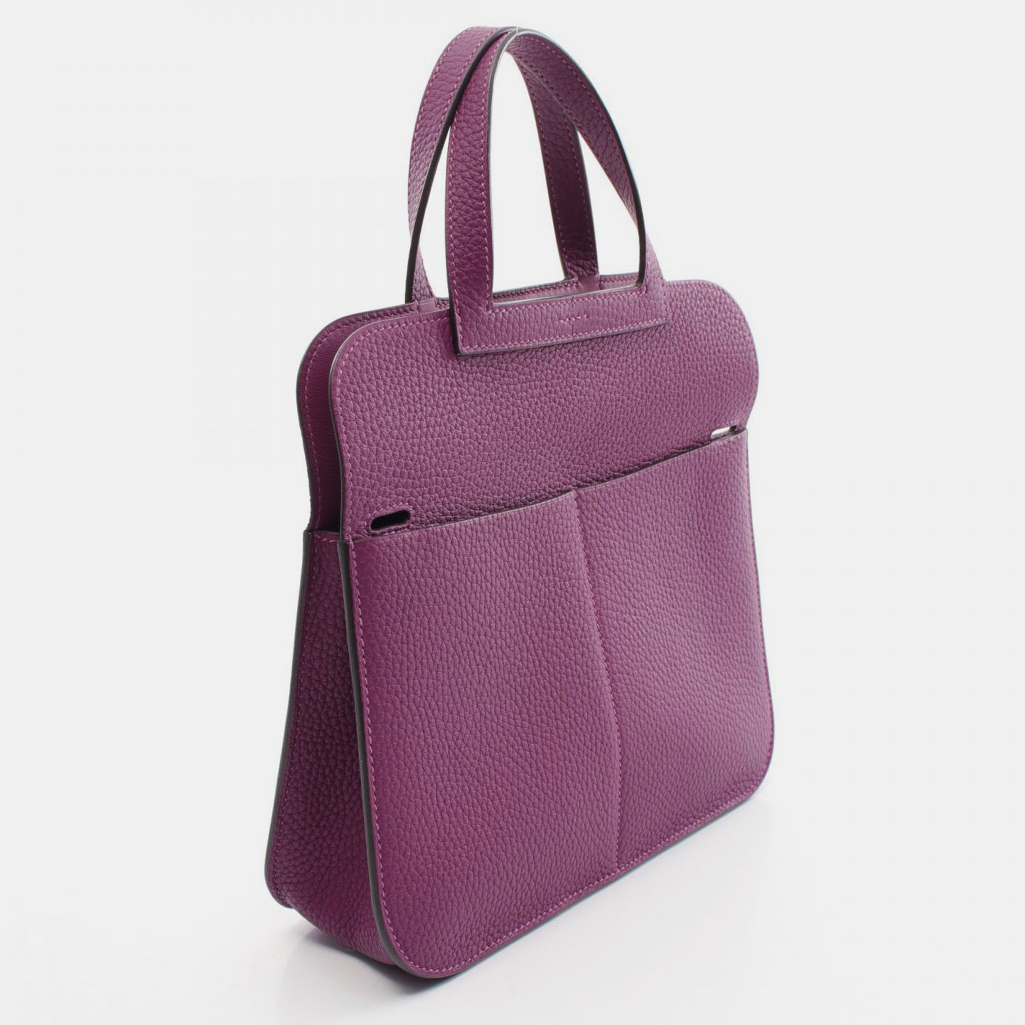 Hermes Purple Leather Arzan 25 Handbag 