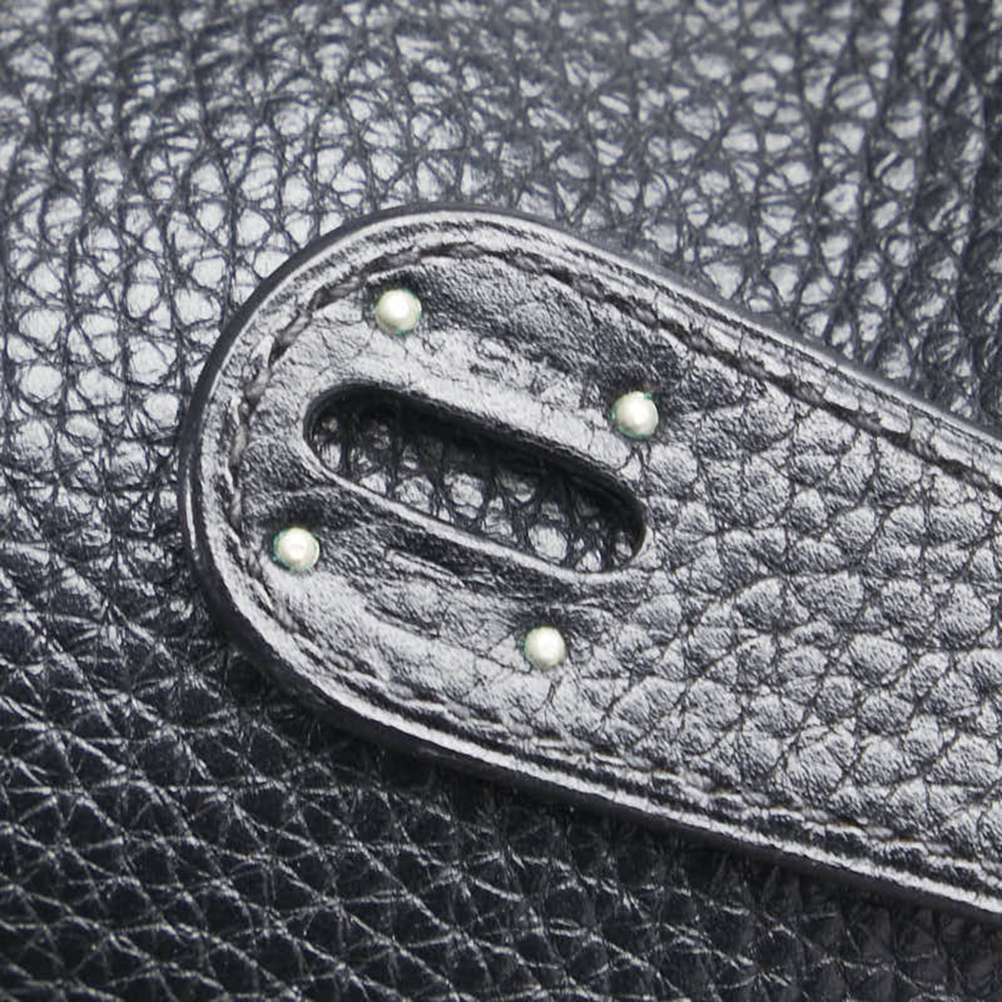 Hermes Black Leather Lindy 30 Handbag 