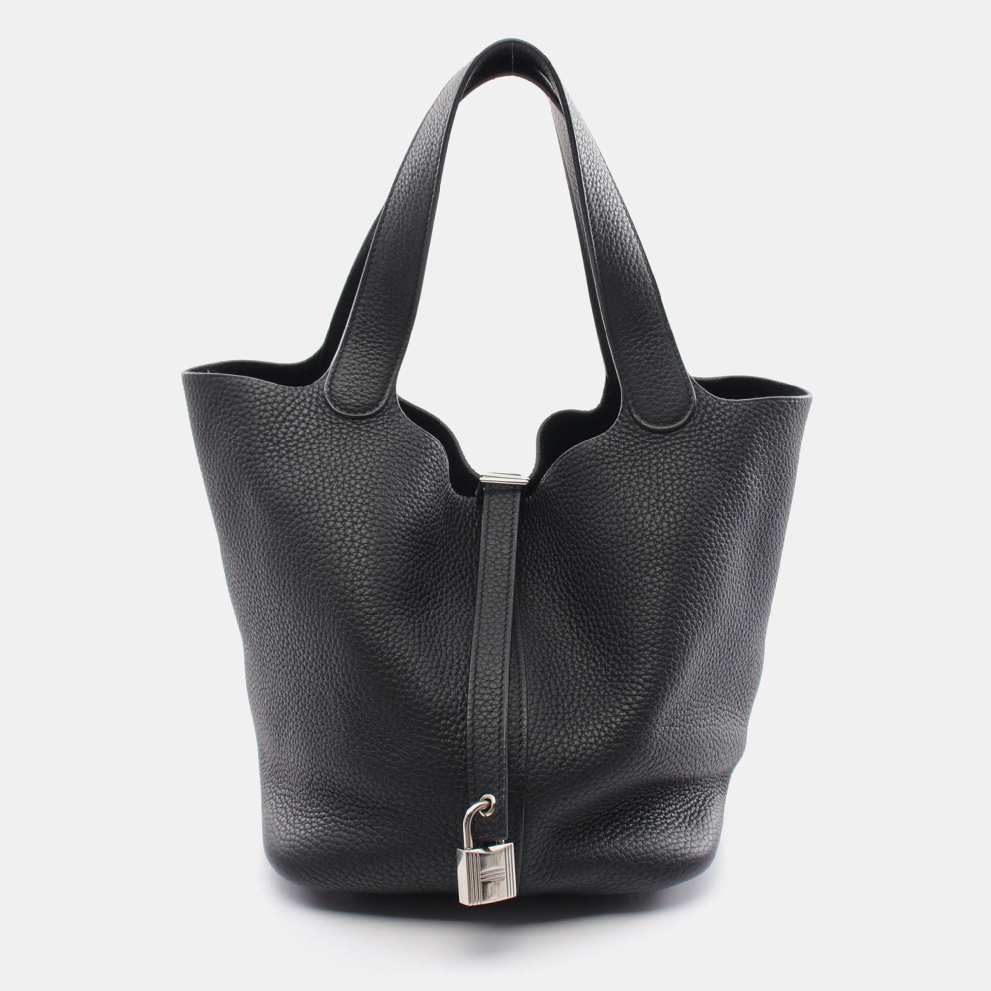 

Hermes Black Leather Picotin Lock MM Handbag