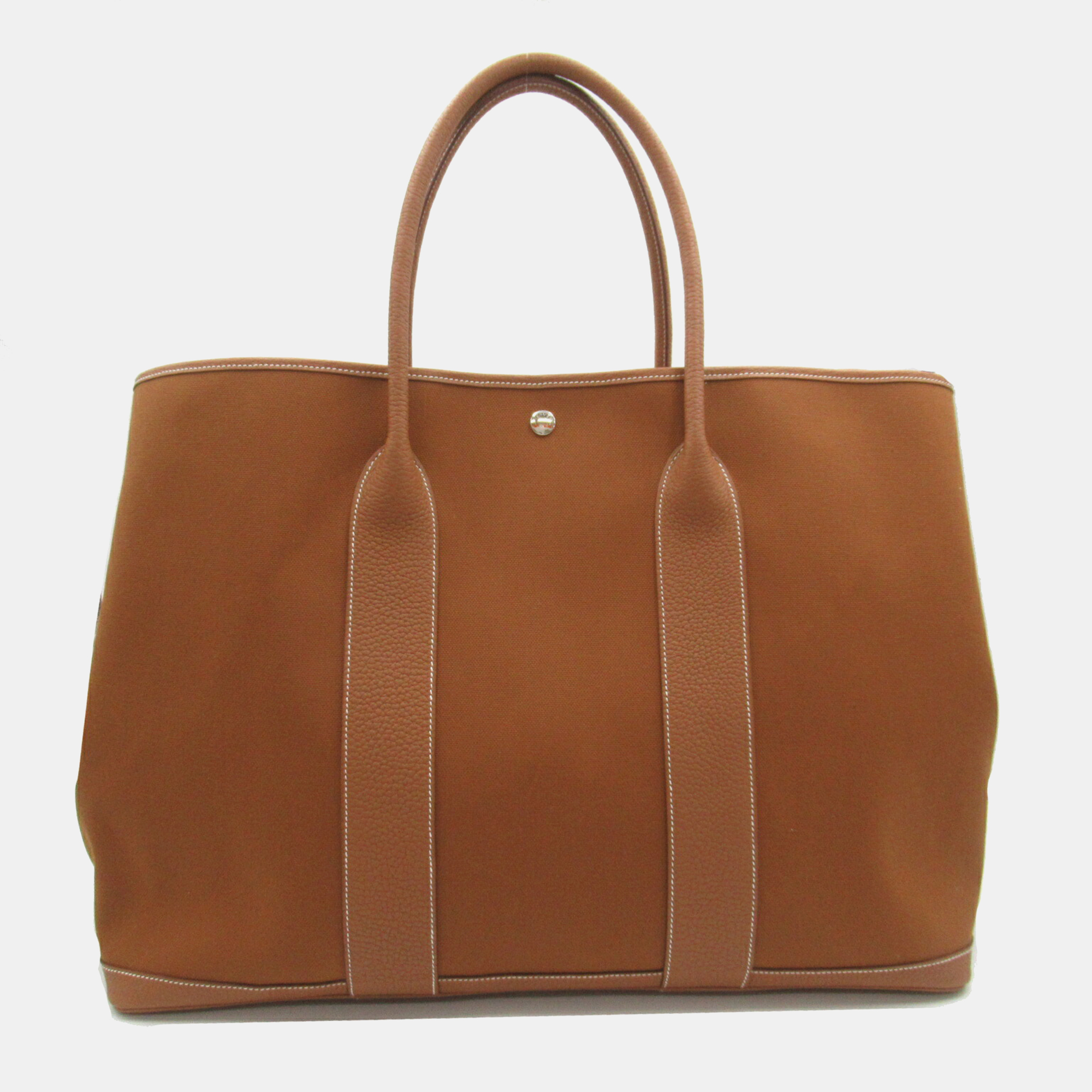 

Hermes Gold Leather Garden Party GM Tote Bag, Brown