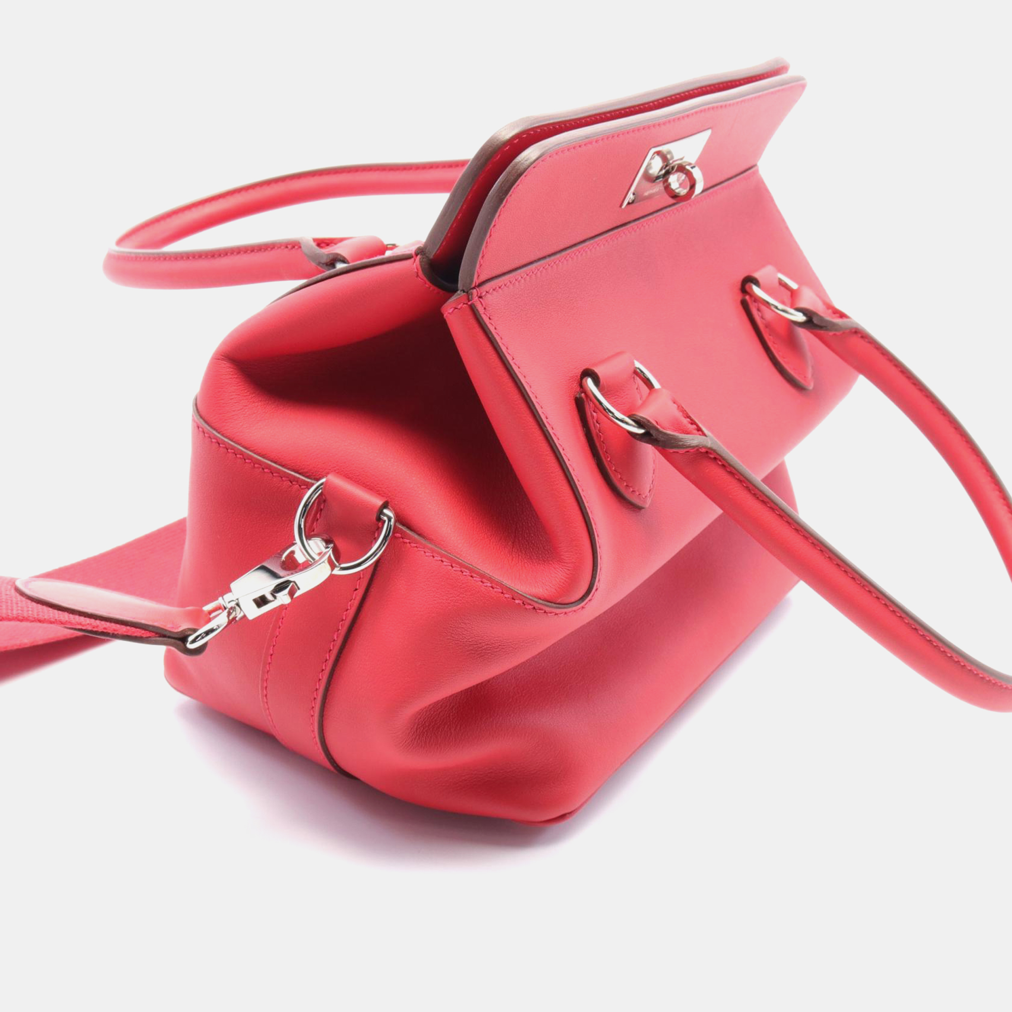 Hermes Red Leather Toolbox 20 Handbag 