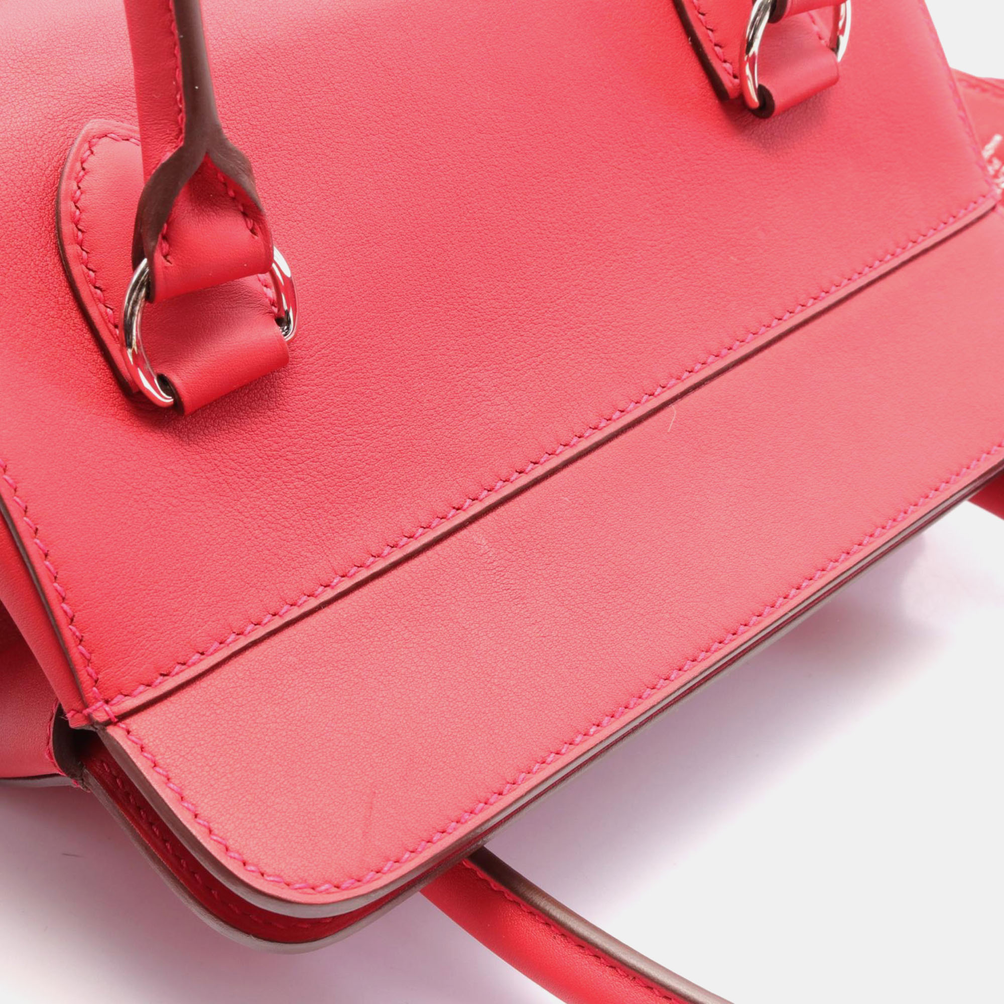 Hermes Red Leather Toolbox 20 Handbag 