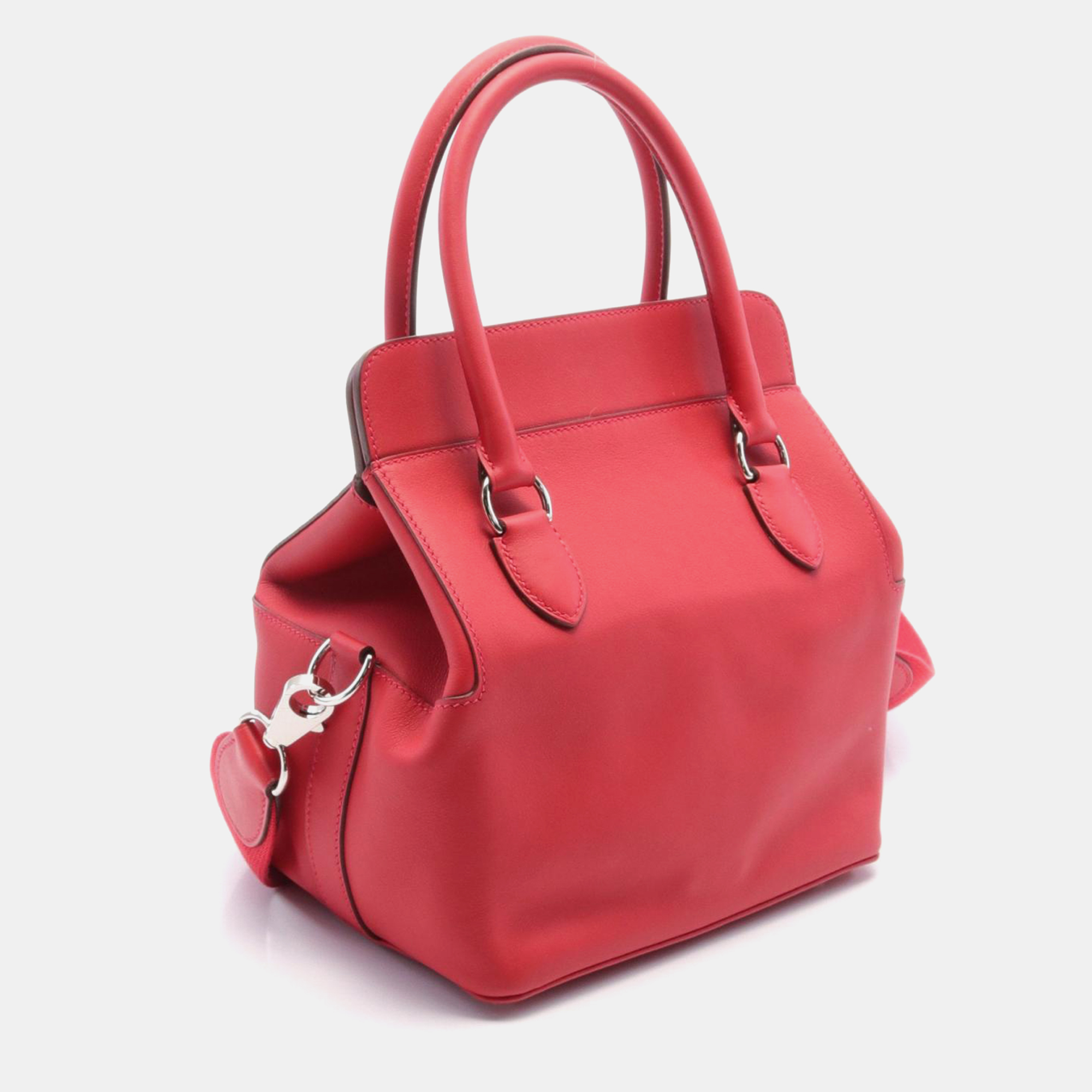 Hermes Red Leather Toolbox 20 Handbag 