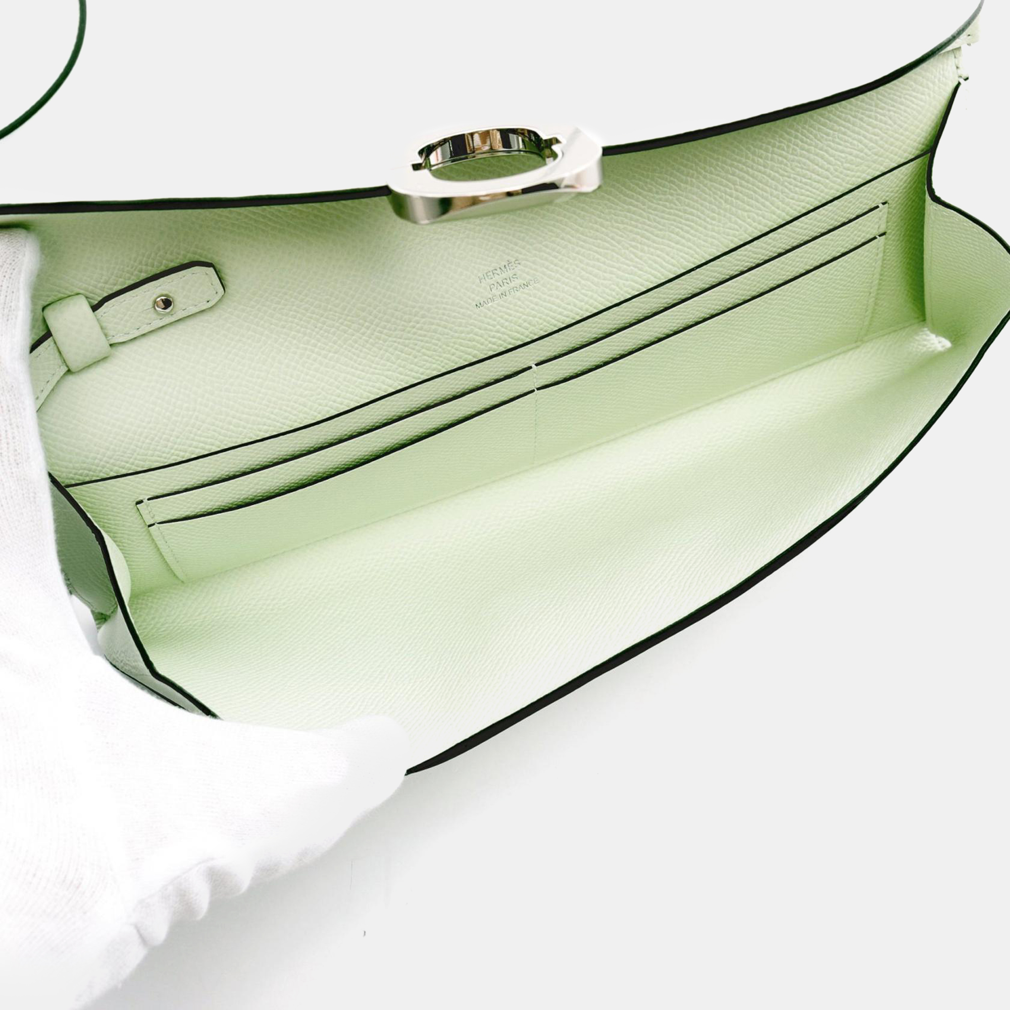 Hermes Green Leather  Crossbody Bag 