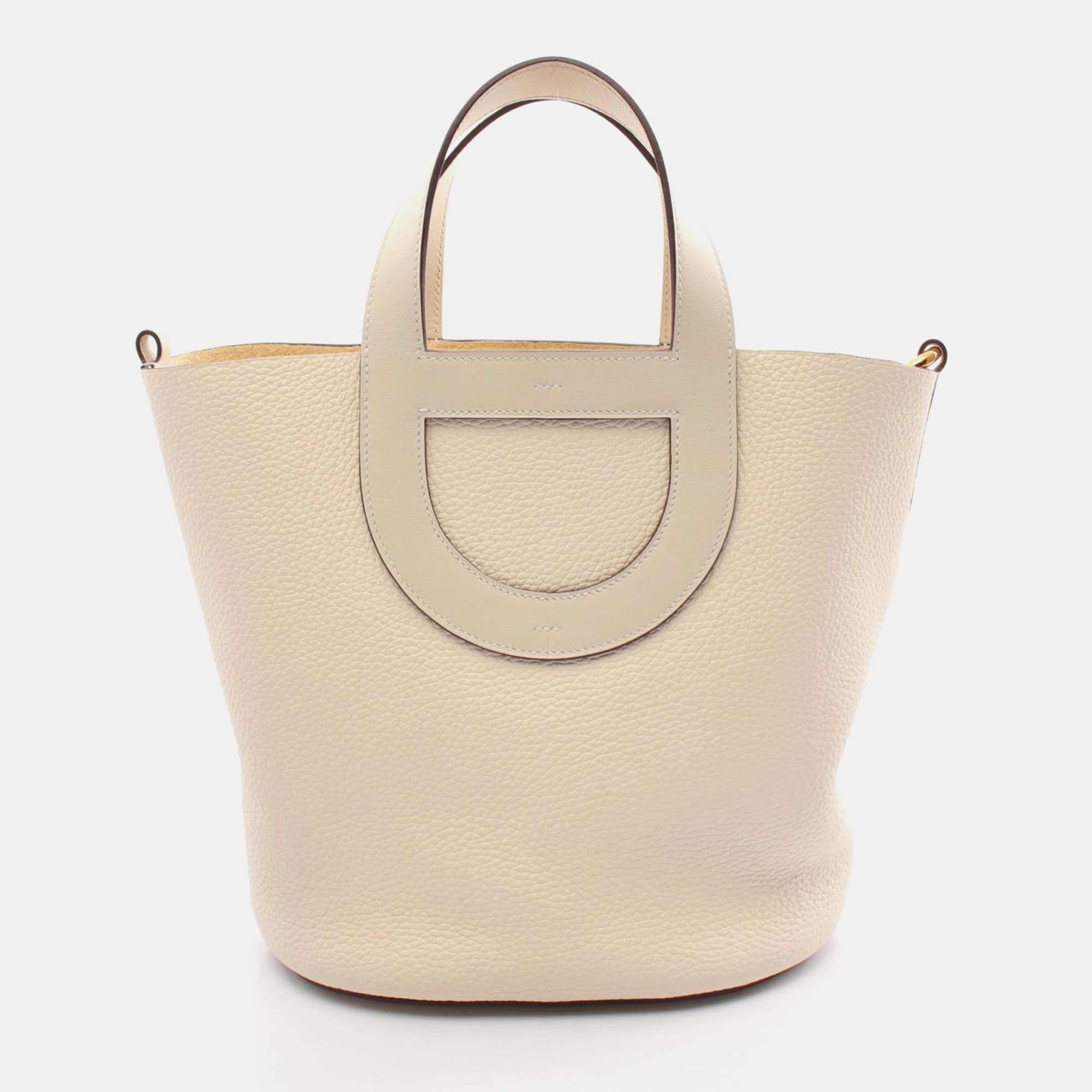 

Hermes Beige Leather In The Loop 23 Handbag, White