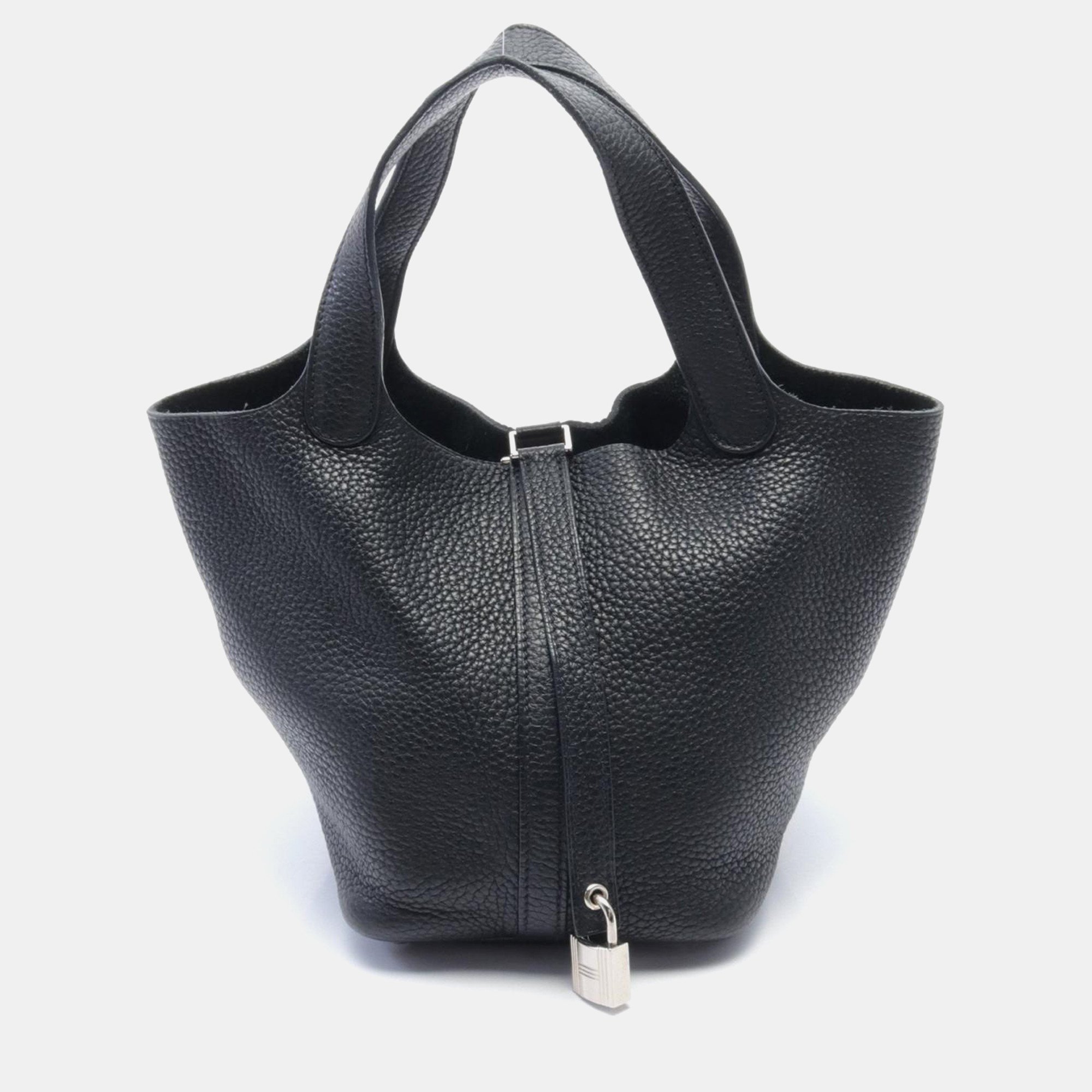 

Hermes Black Leather Picotin Lock PM Handbag