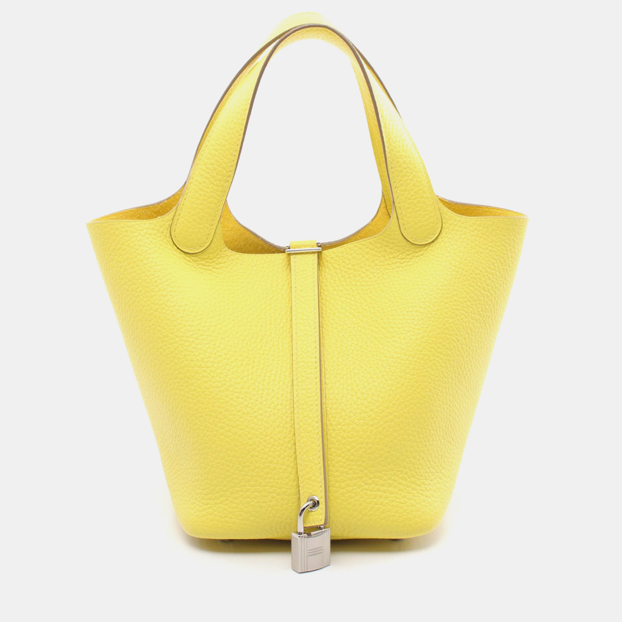 

Hermes Yellow Leather Picotin Lock PM Handbag