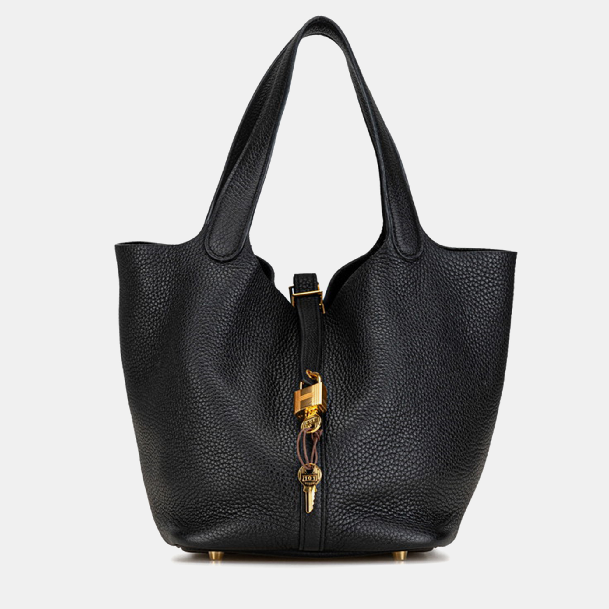 

Hermes Black Leather Picotin Lock MM Handbag