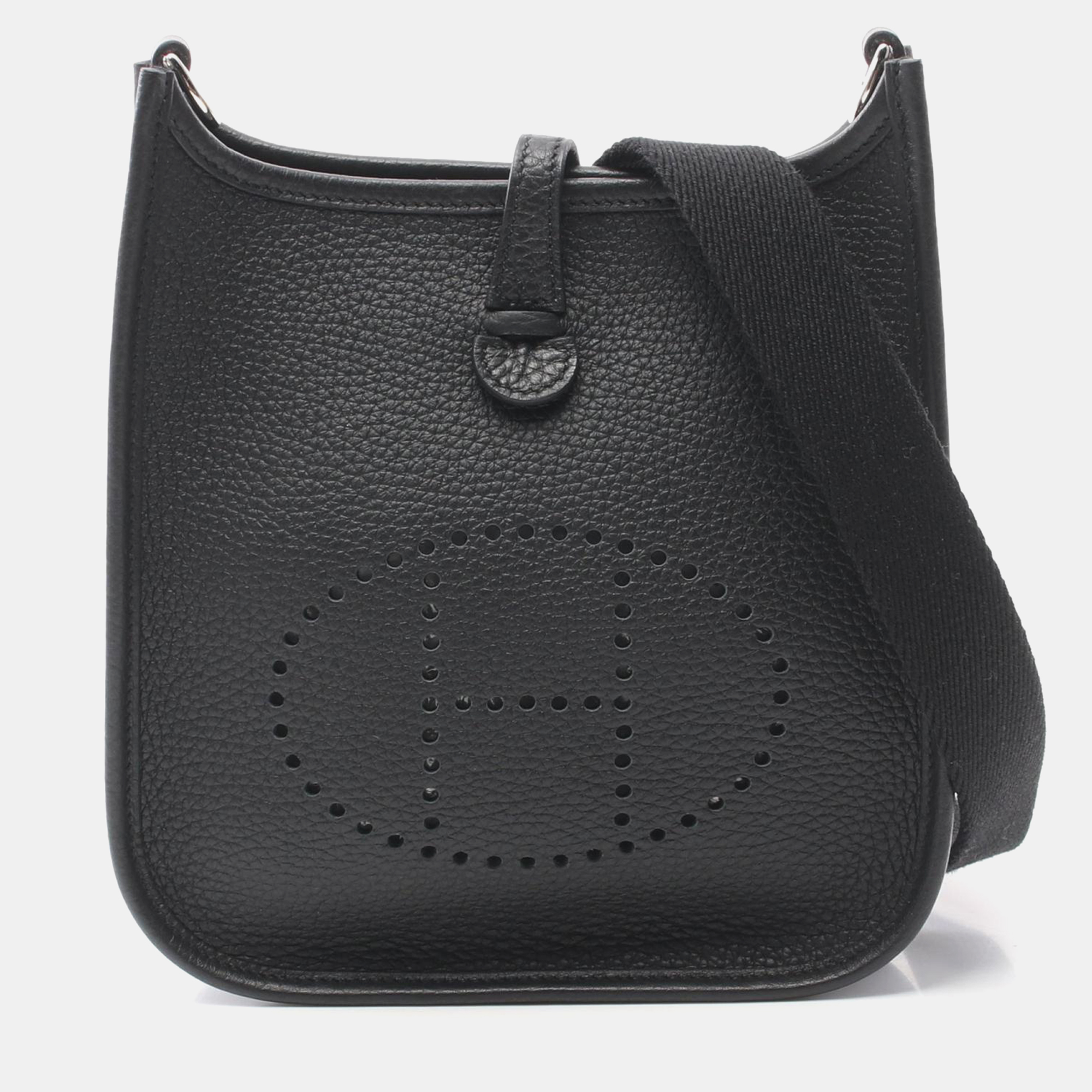 

Hermes Black Leather Evelyne TPM Amazon Crossbody Bag