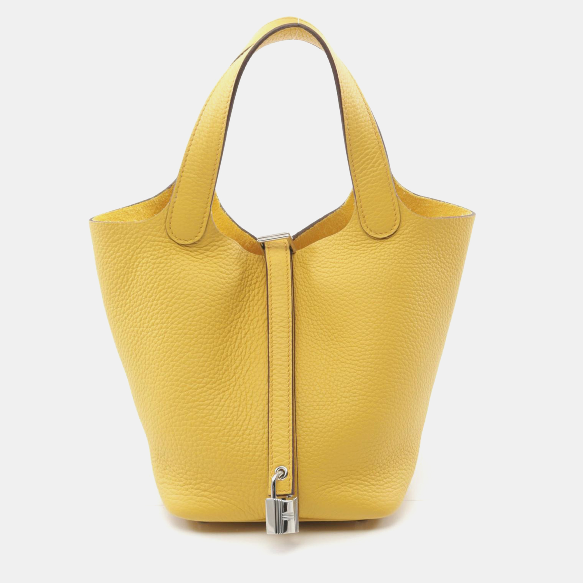 

Hermes Yellow Leather Picotin Lock PM Handbag